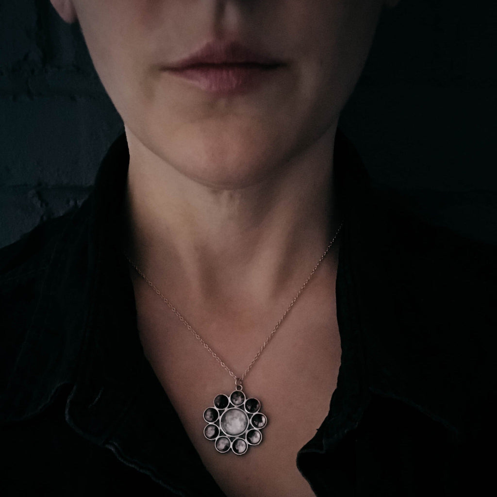 CLEARANCE Moon Phase Halo Pendant | Necklace | Wiccan Center