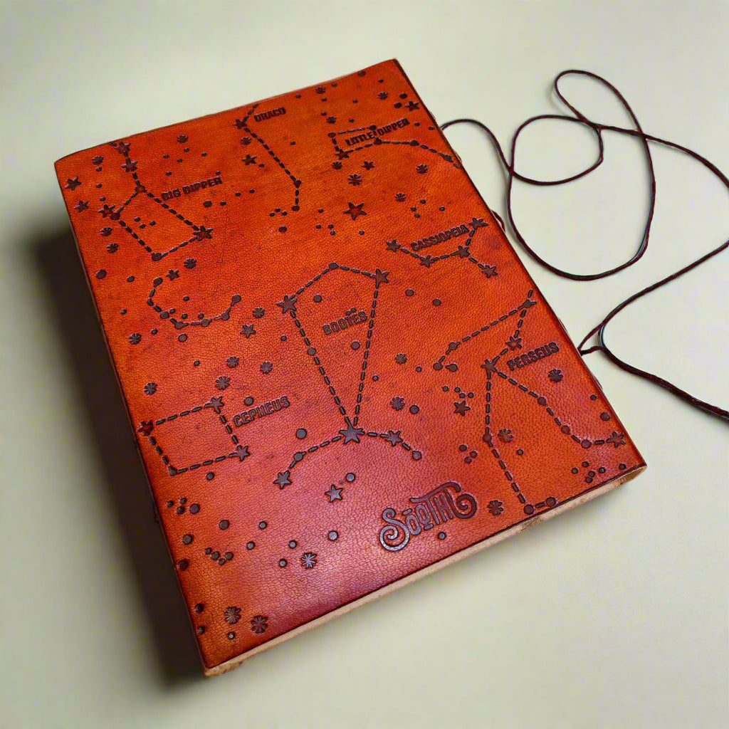 Newborn Baby Leather Journal - "Words Are Waiting To Be Written" Quote | Journal | Wiccan Center