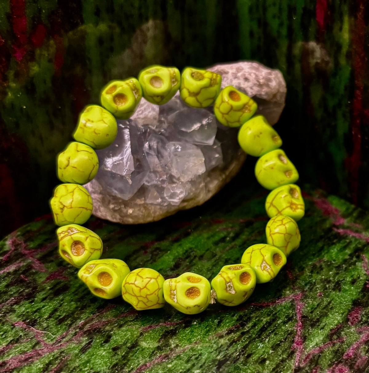 Neon Calavera Stretch Bracelet - Transformation & Living Fully | | Wiccan Center