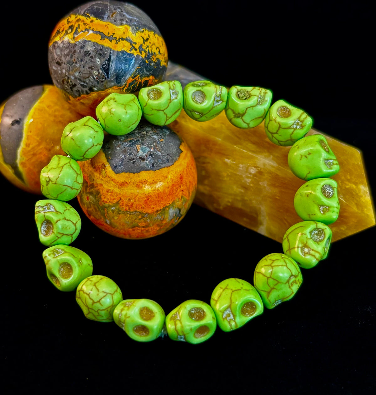 Neon Calavera Stretch Bracelet - Transformation & Living Fully | | Wiccan Center
