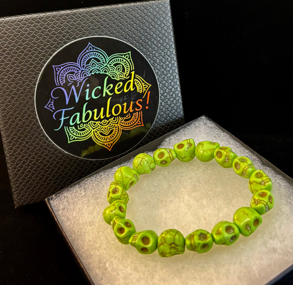 Neon Calavera Stretch Bracelet - Transformation & Living Fully | | Wiccan Center