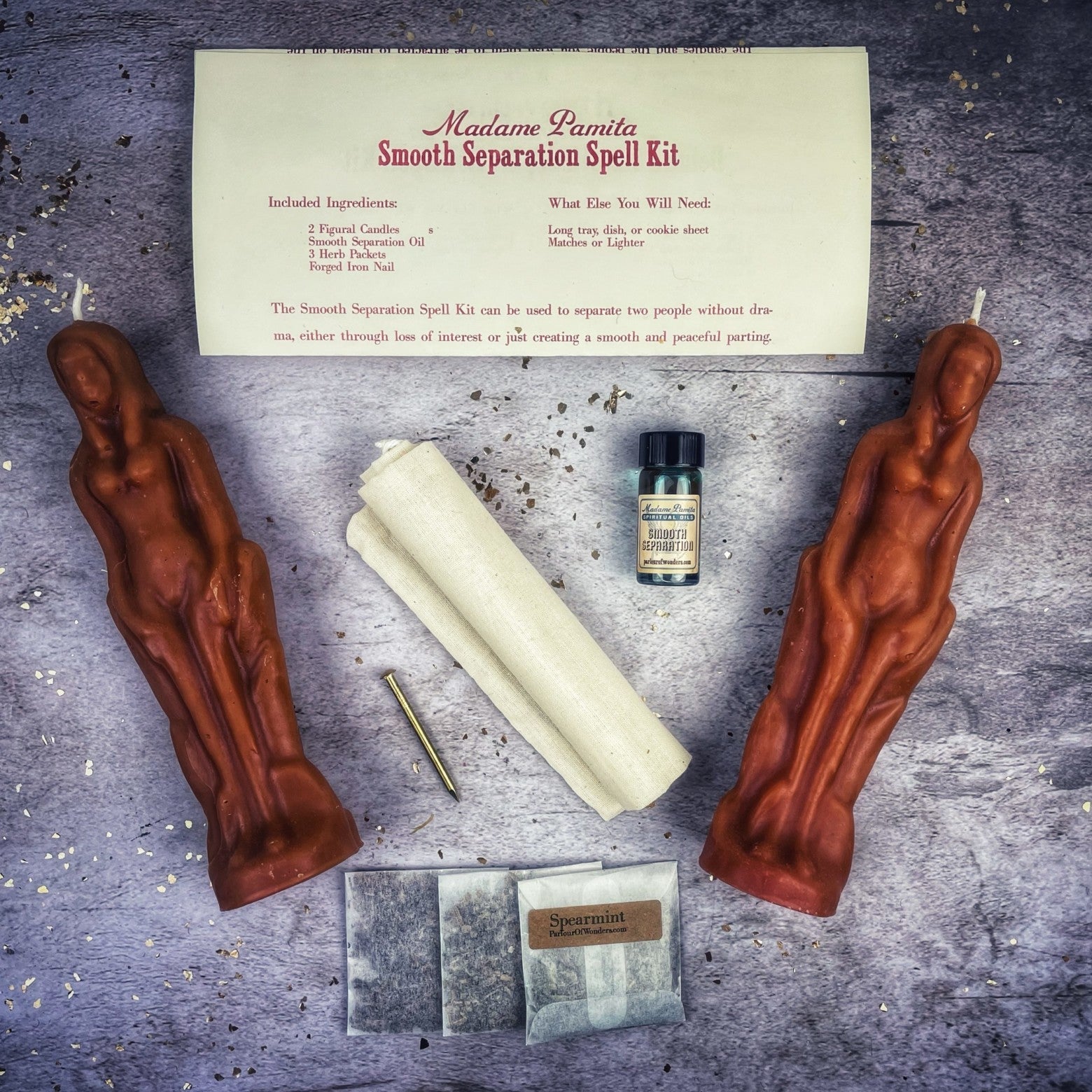 Smooth Separation Candle Spell Kit - Female/Female | Peaceful Parting | Candle Spell Kit | Wiccan Center