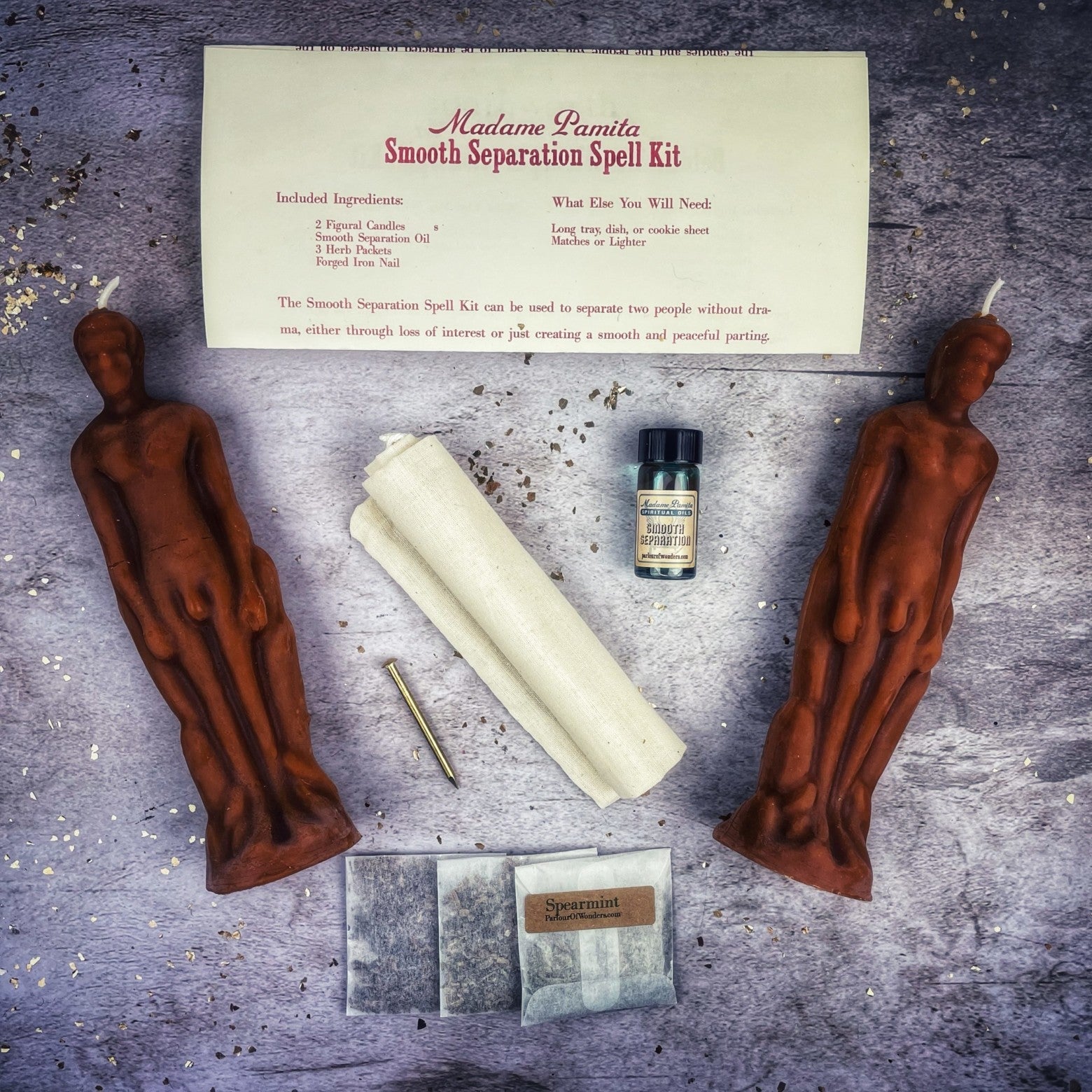 Smooth Separation Candle Spell Kit - Male/Male | Peaceful Parting | Candle Spell Kit | Wiccan Center