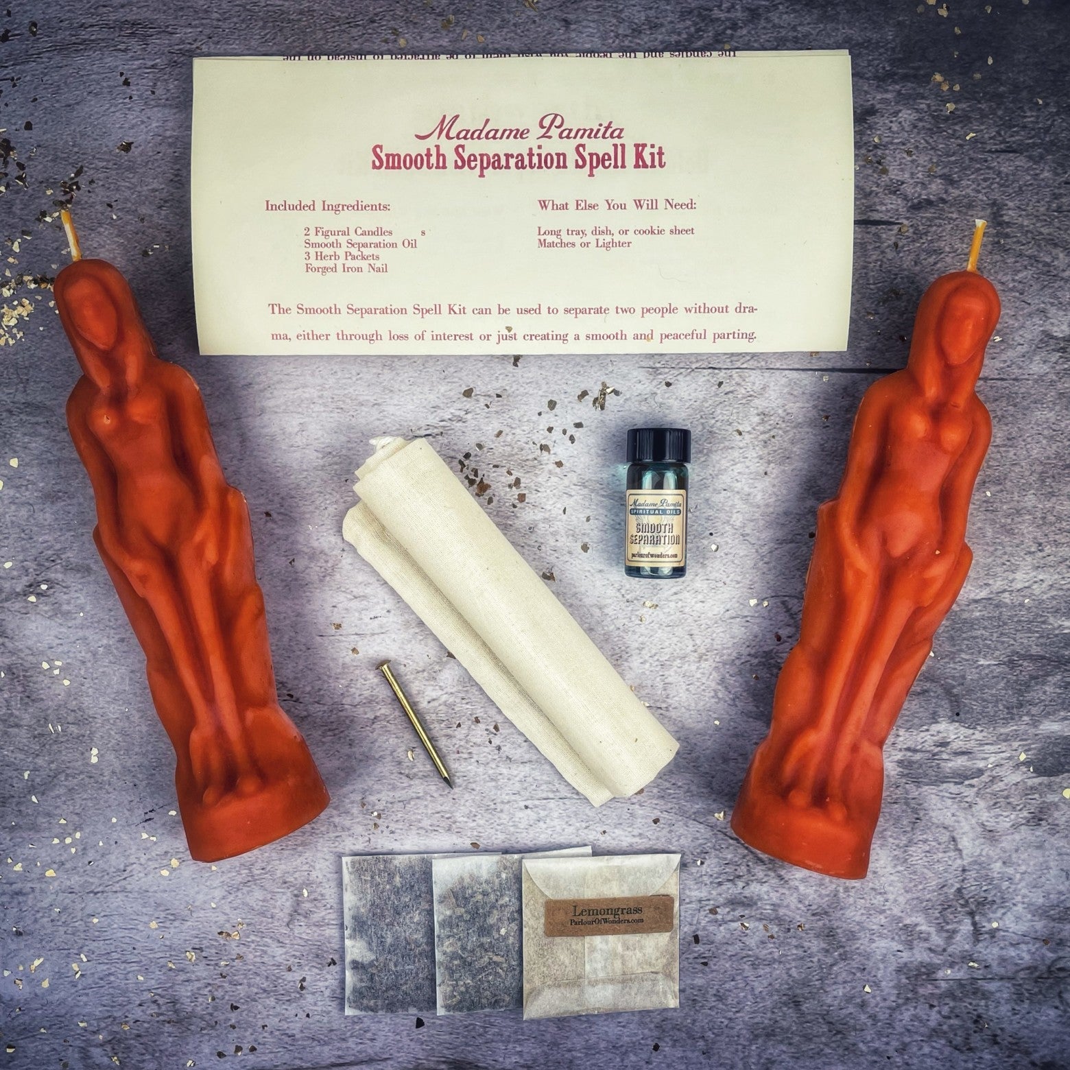 Smooth Separation Candle Spell Kit - Female/Female | Peaceful Parting | Candle Spell Kit | Wiccan Center