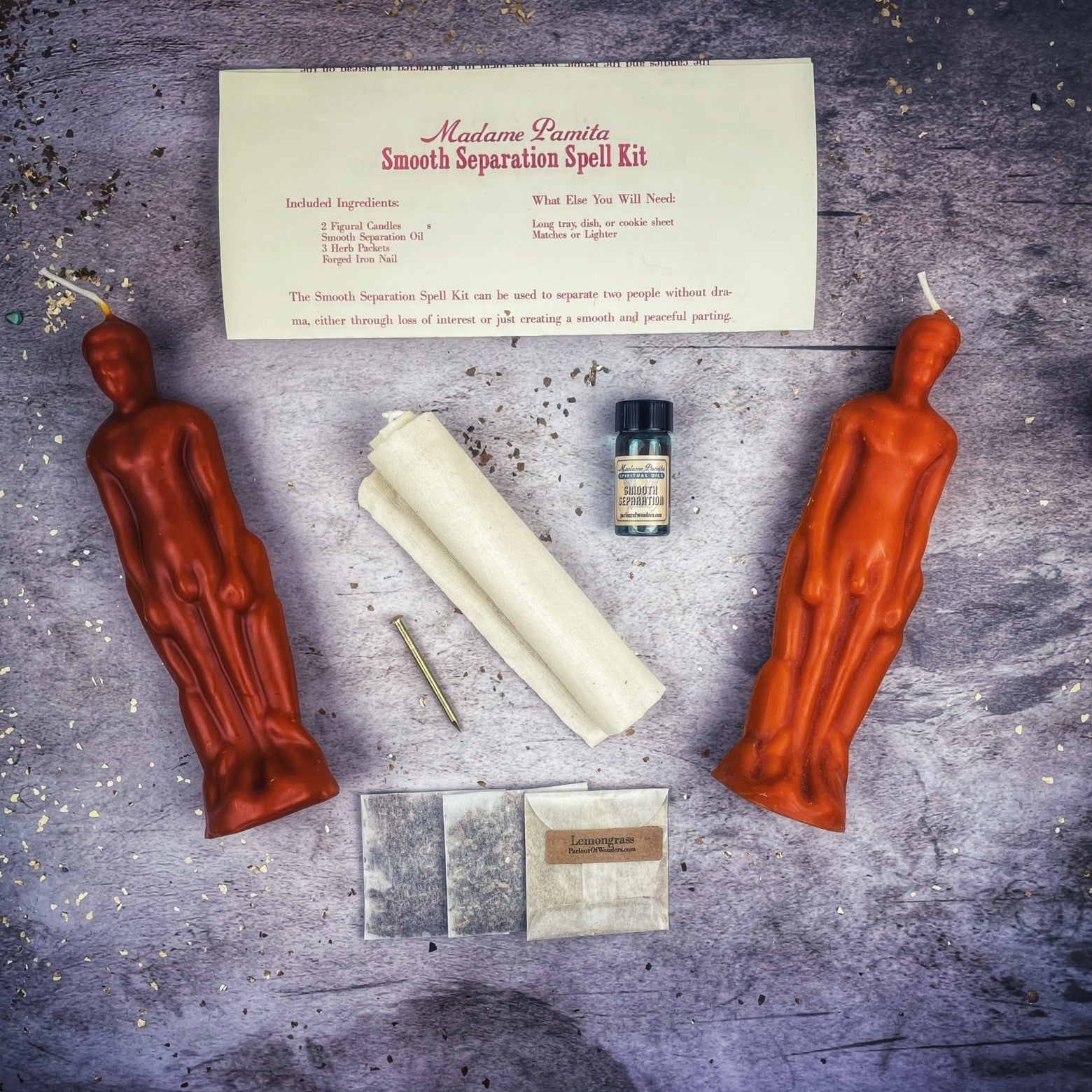 Smooth Separation Candle Spell Kit - Male/Male | Peaceful Parting | Candle Spell Kit | Wiccan Center
