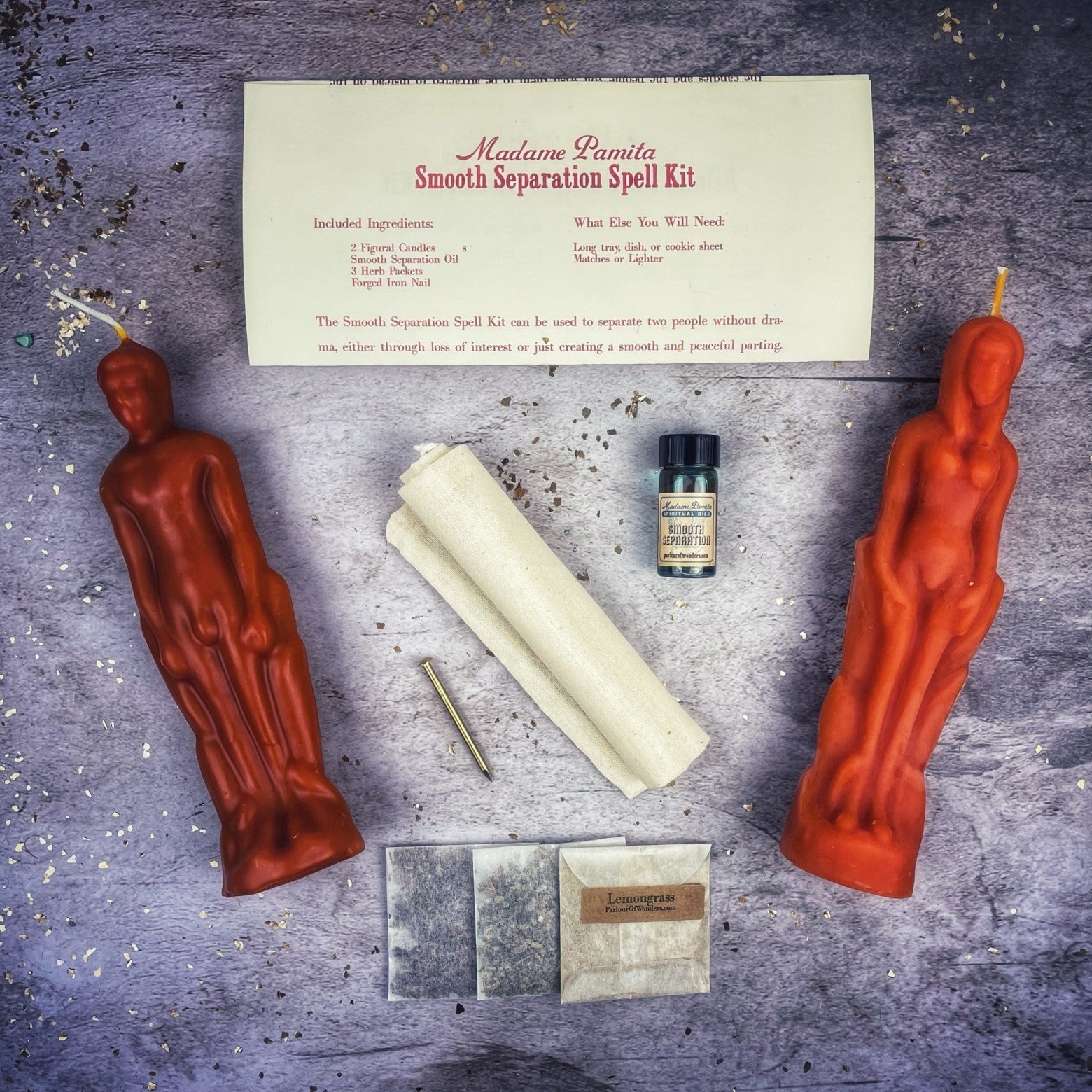 Smooth Separation Candle Spell Kit - Female/Male | Peaceful Parting | Candle Spell Kit | Wiccan Center