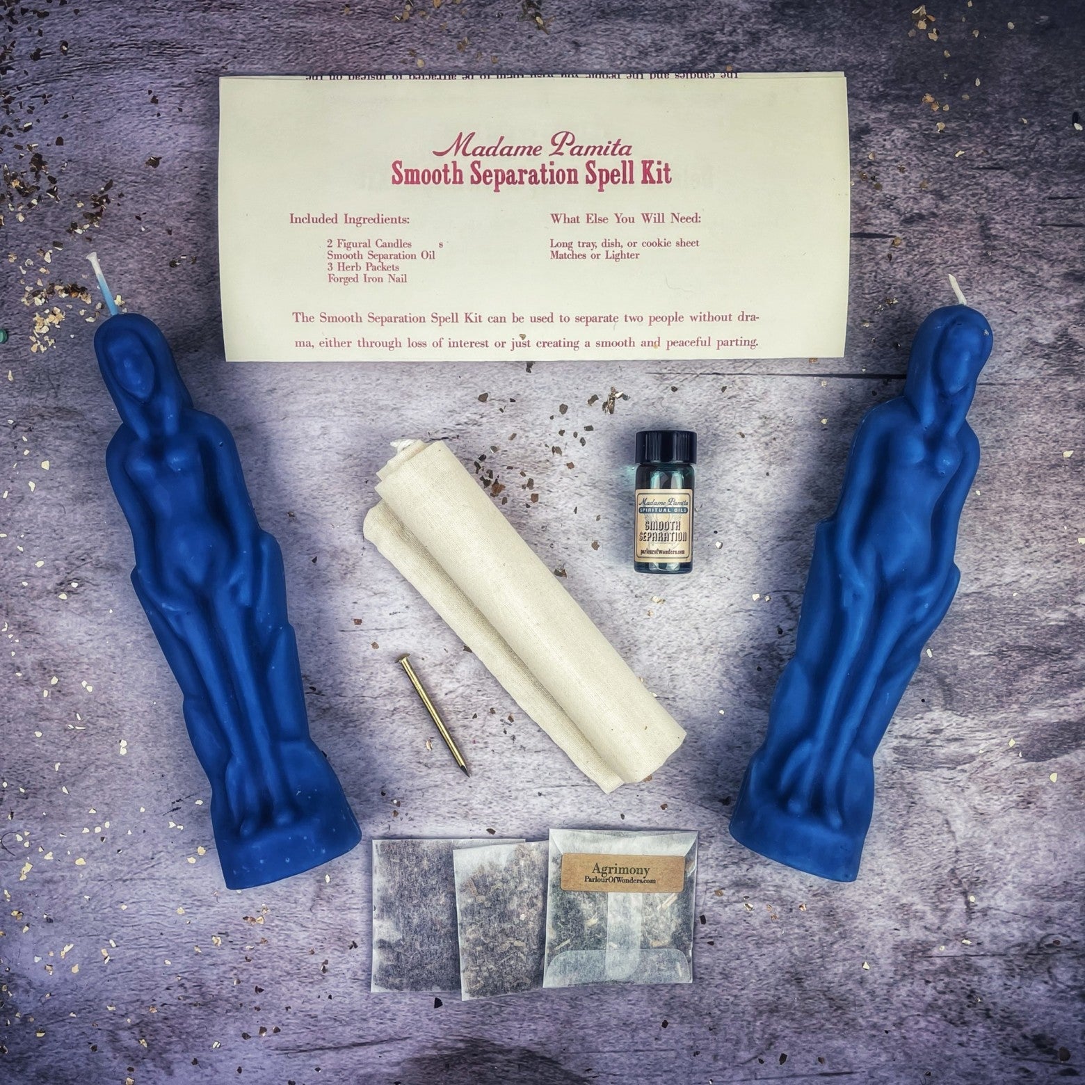Smooth Separation Candle Spell Kit - Female/Female | Peaceful Parting | Candle Spell Kit | Wiccan Center