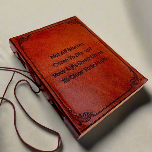 "Not All Storms" Leather Journal - For Resilience & New Beginnings | Journal | Wiccan Center