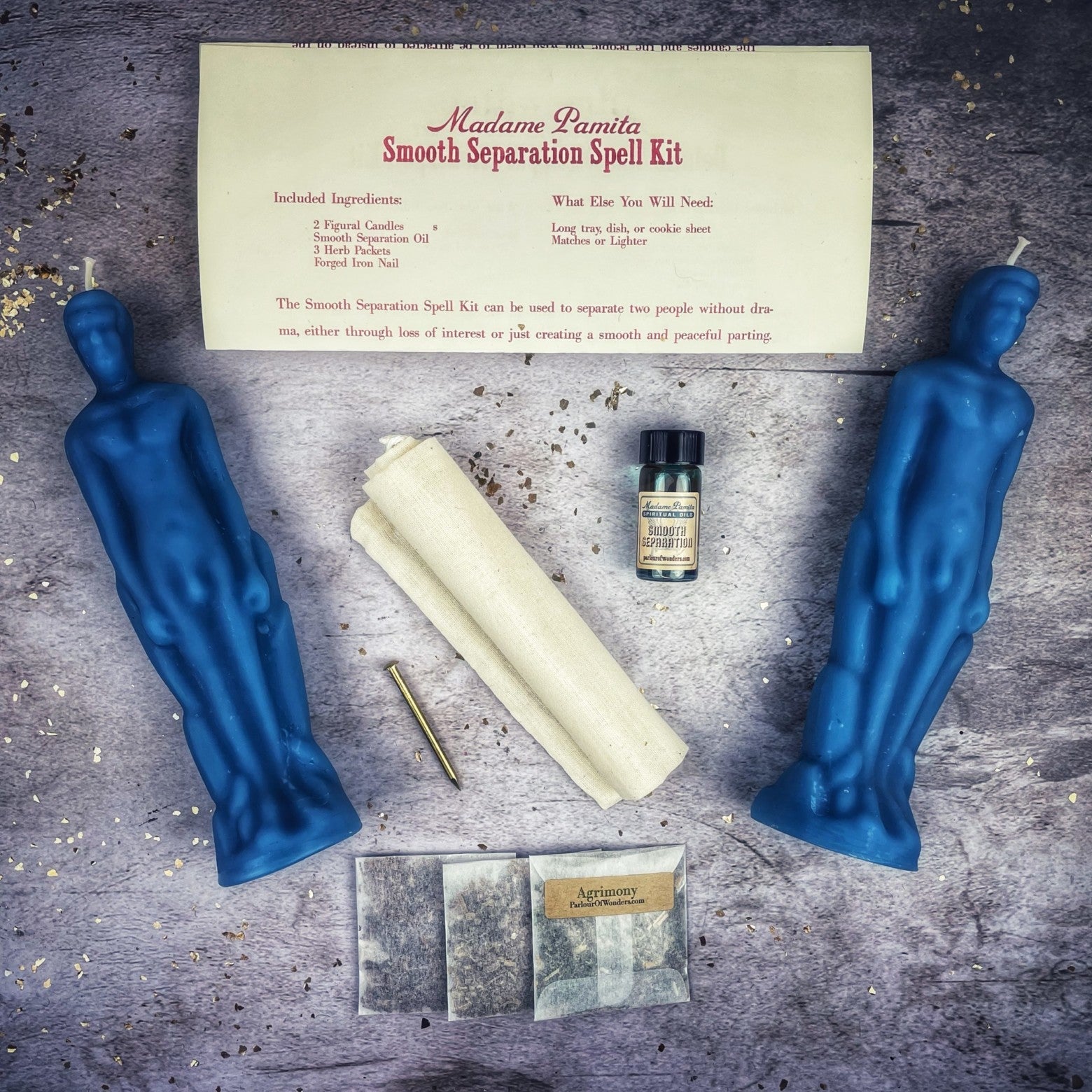Smooth Separation Candle Spell Kit - Male/Male | Peaceful Parting | Candle Spell Kit | Wiccan Center