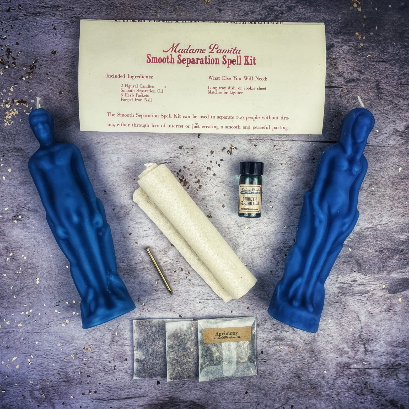 Smooth Separation Candle Spell Kit - Female/Male | Peaceful Parting | Candle Spell Kit | Wiccan Center