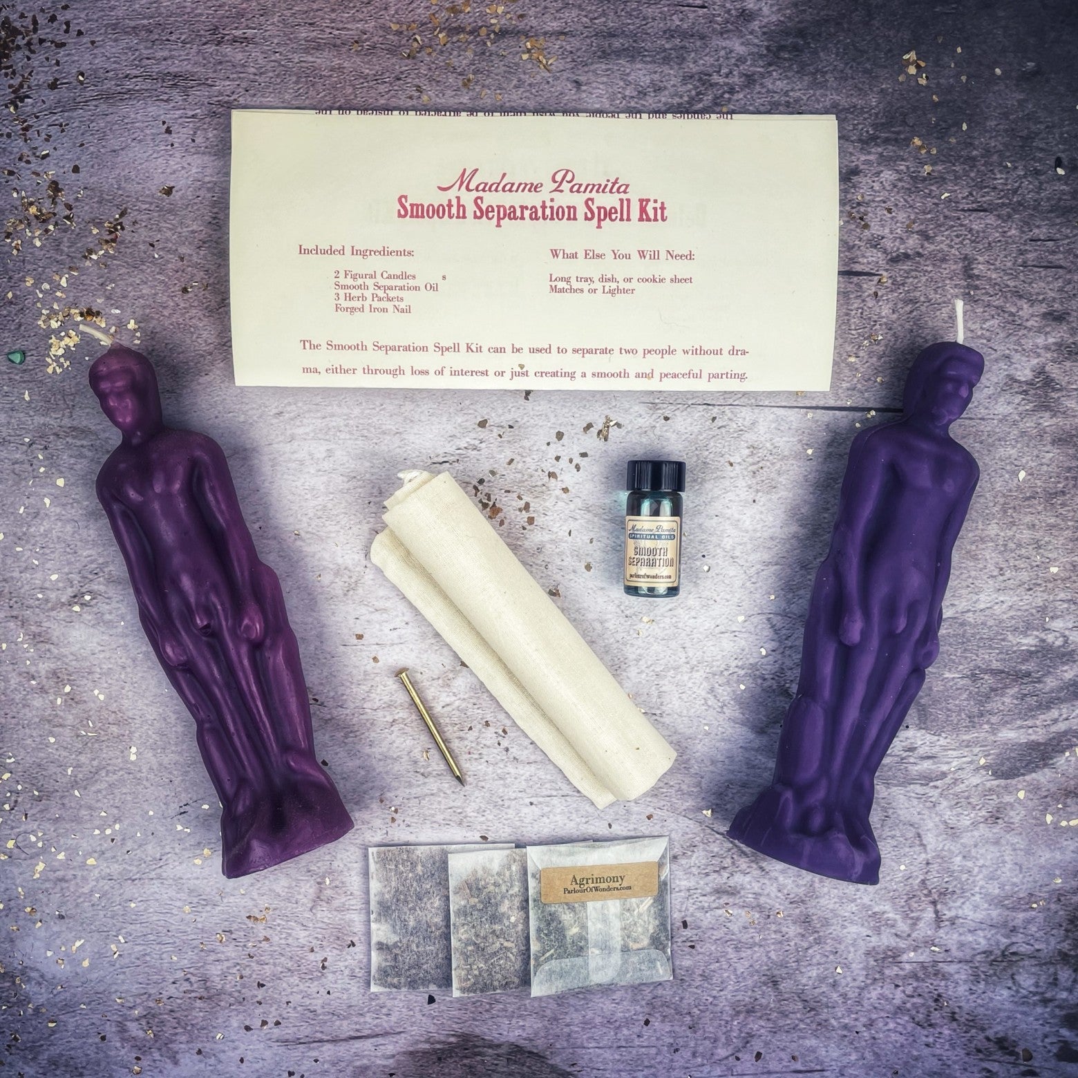 Smooth Separation Candle Spell Kit - Male/Male | Peaceful Parting | Candle Spell Kit | Wiccan Center