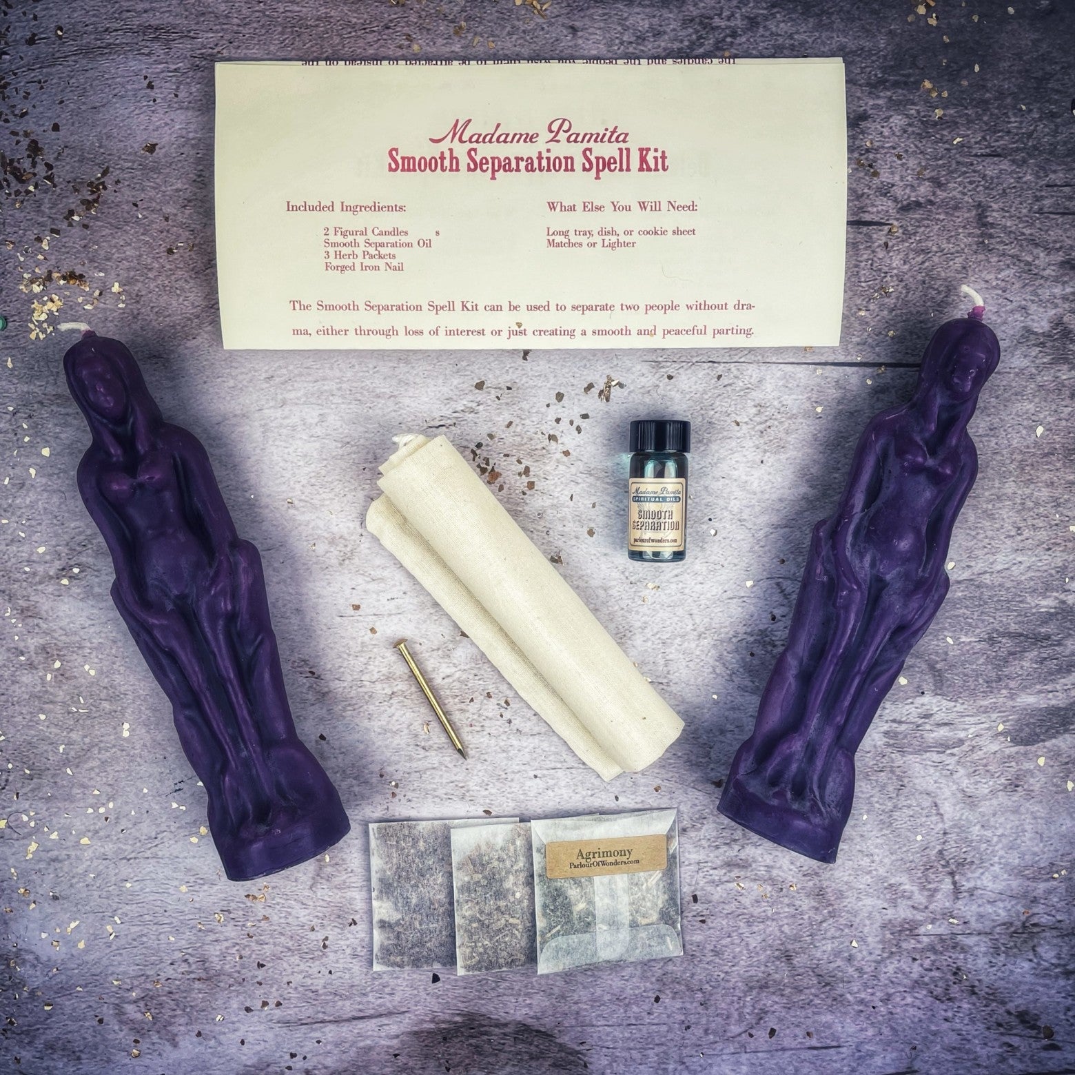 Smooth Separation Candle Spell Kit - Female/Female | Peaceful Parting | Candle Spell Kit | Wiccan Center