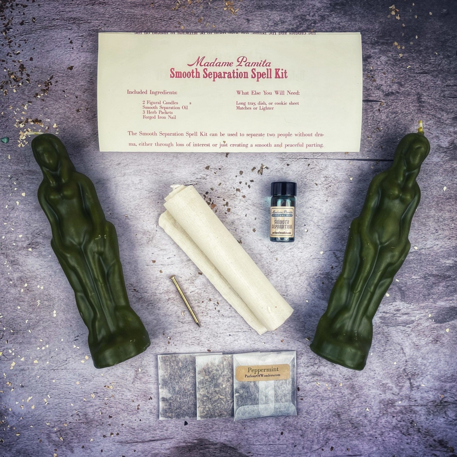 Smooth Separation Candle Spell Kit - Female/Female | Peaceful Parting | Candle Spell Kit | Wiccan Center