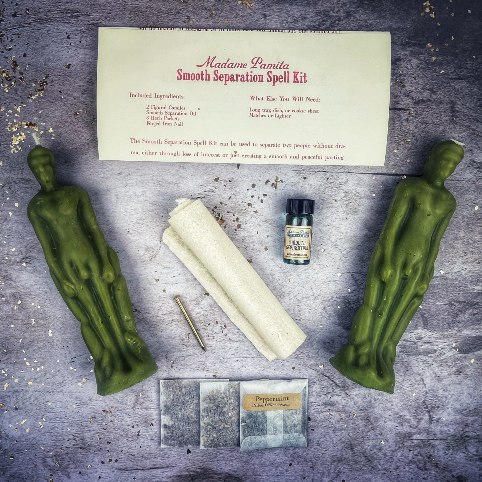 Smooth Separation Candle Spell Kit - Male/Male | Peaceful Parting | Candle Spell Kit | Wiccan Center