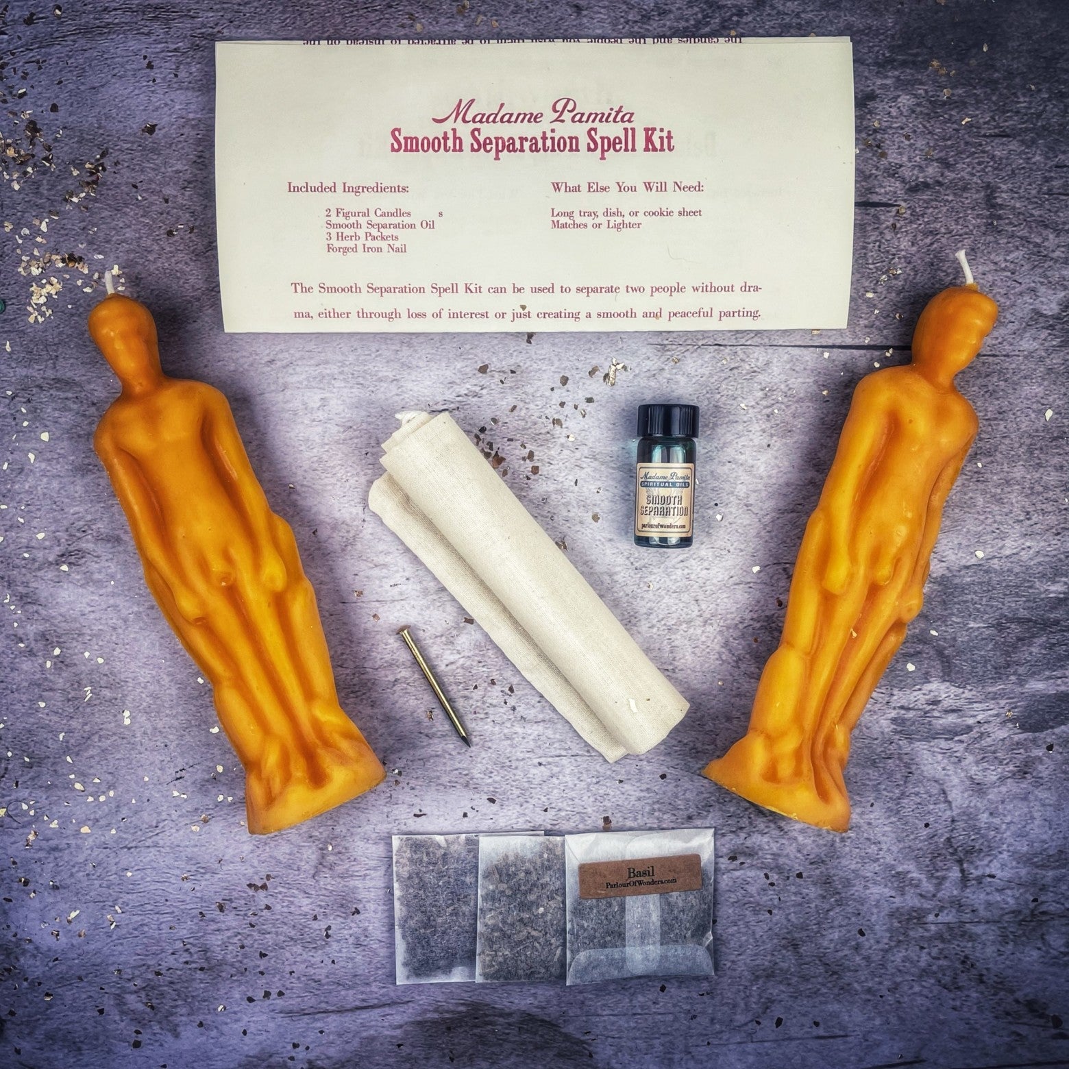 Smooth Separation Candle Spell Kit - Male/Male | Peaceful Parting | Candle Spell Kit | Wiccan Center