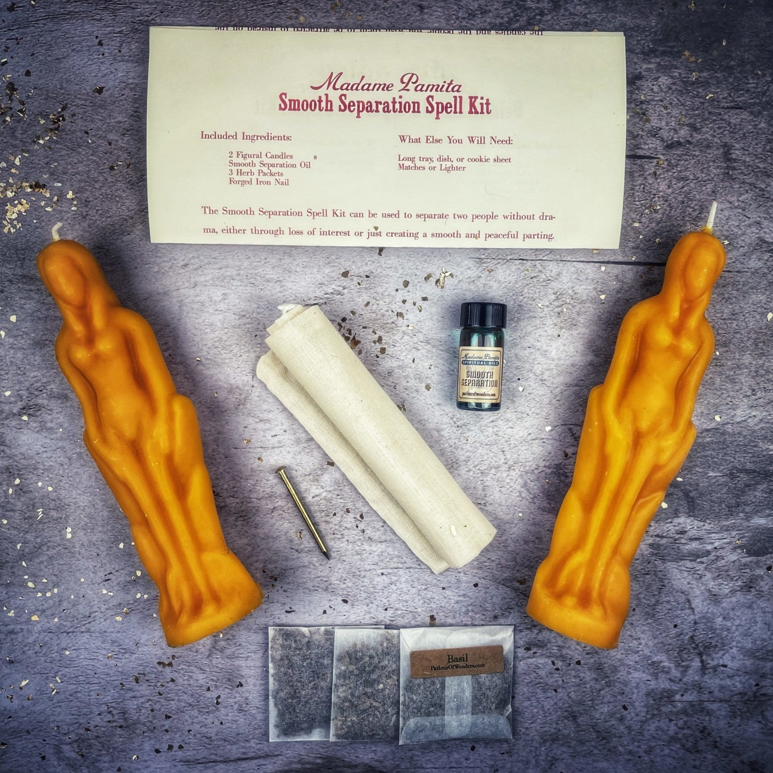 Smooth Separation Candle Spell Kit - Female/Female | Peaceful Parting | Candle Spell Kit | Wiccan Center