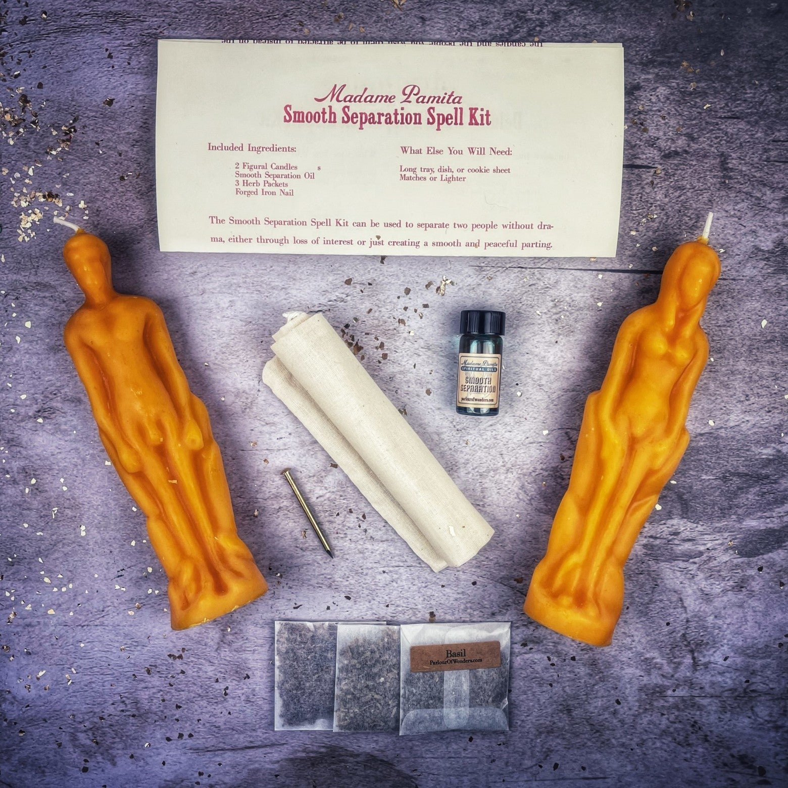 Smooth Separation Candle Spell Kit - Female/Male | Peaceful Parting | Candle Spell Kit | Wiccan Center