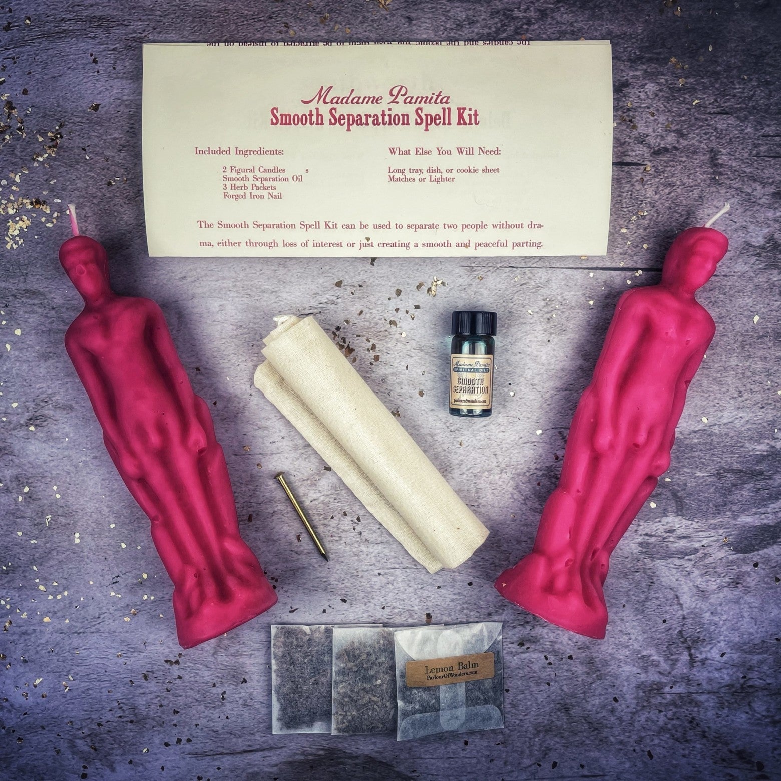 Smooth Separation Candle Spell Kit - Male/Male | Peaceful Parting | Candle Spell Kit | Wiccan Center