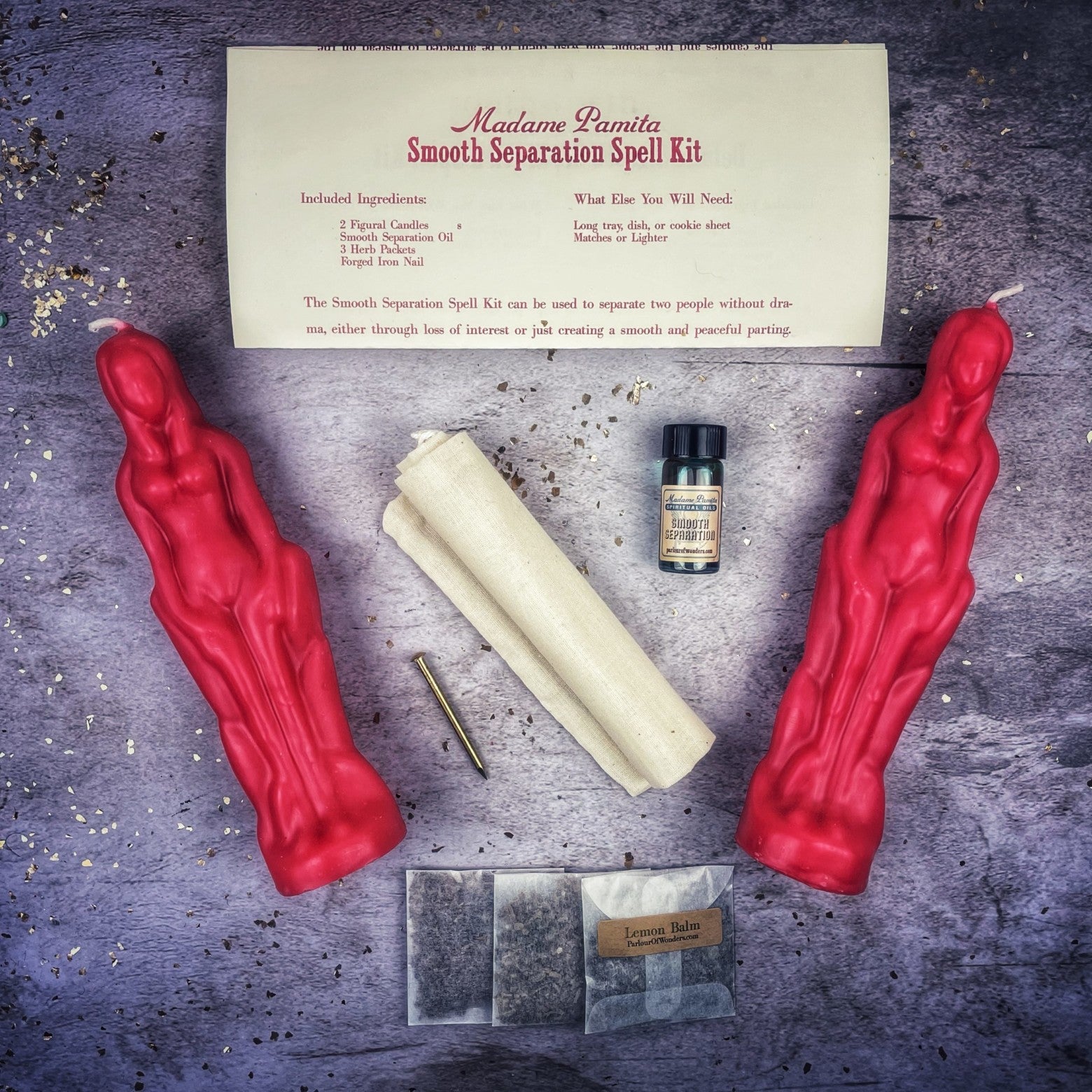 Smooth Separation Candle Spell Kit - Female/Female | Peaceful Parting | Candle Spell Kit | Wiccan Center