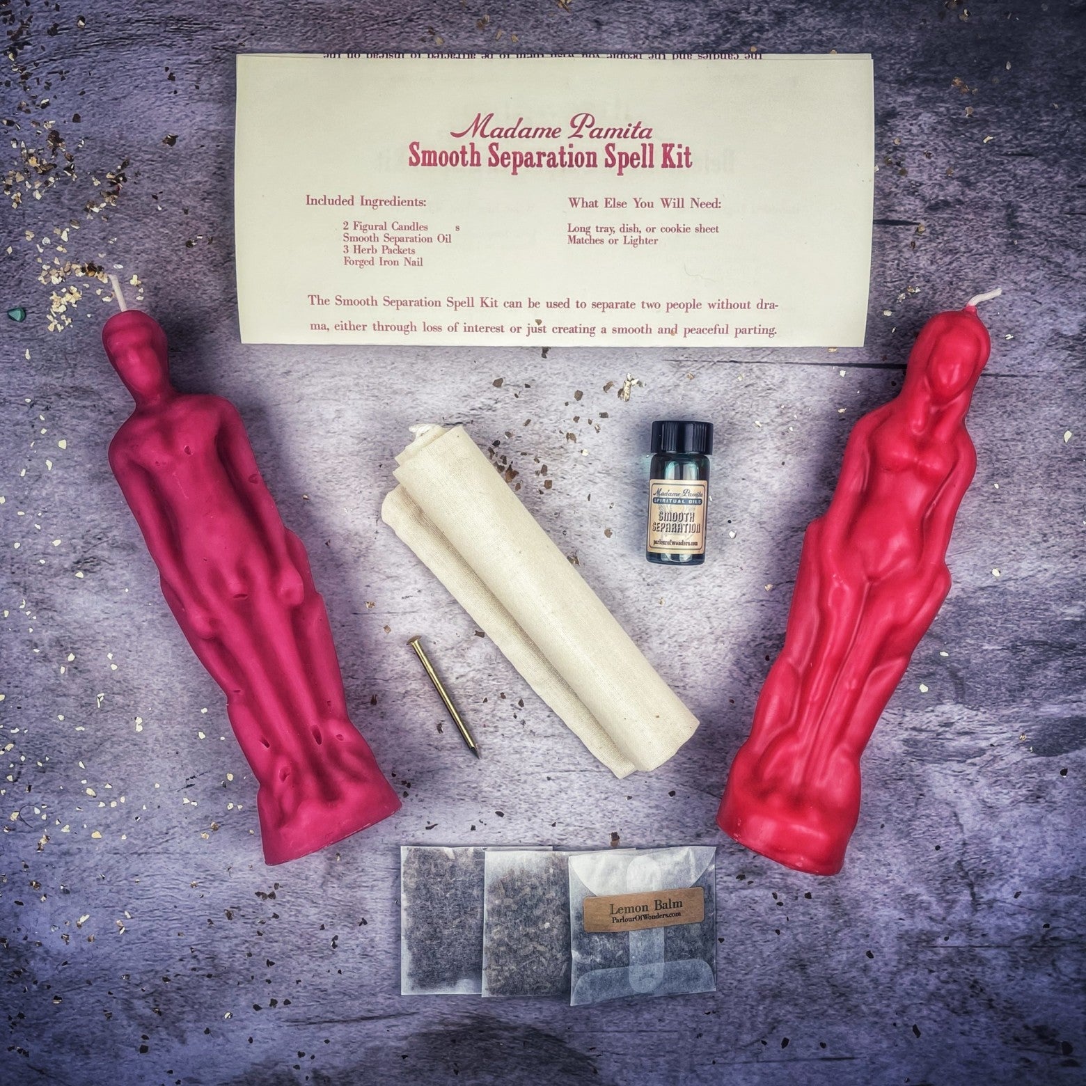 Smooth Separation Candle Spell Kit - Female/Male | Peaceful Parting | Candle Spell Kit | Wiccan Center