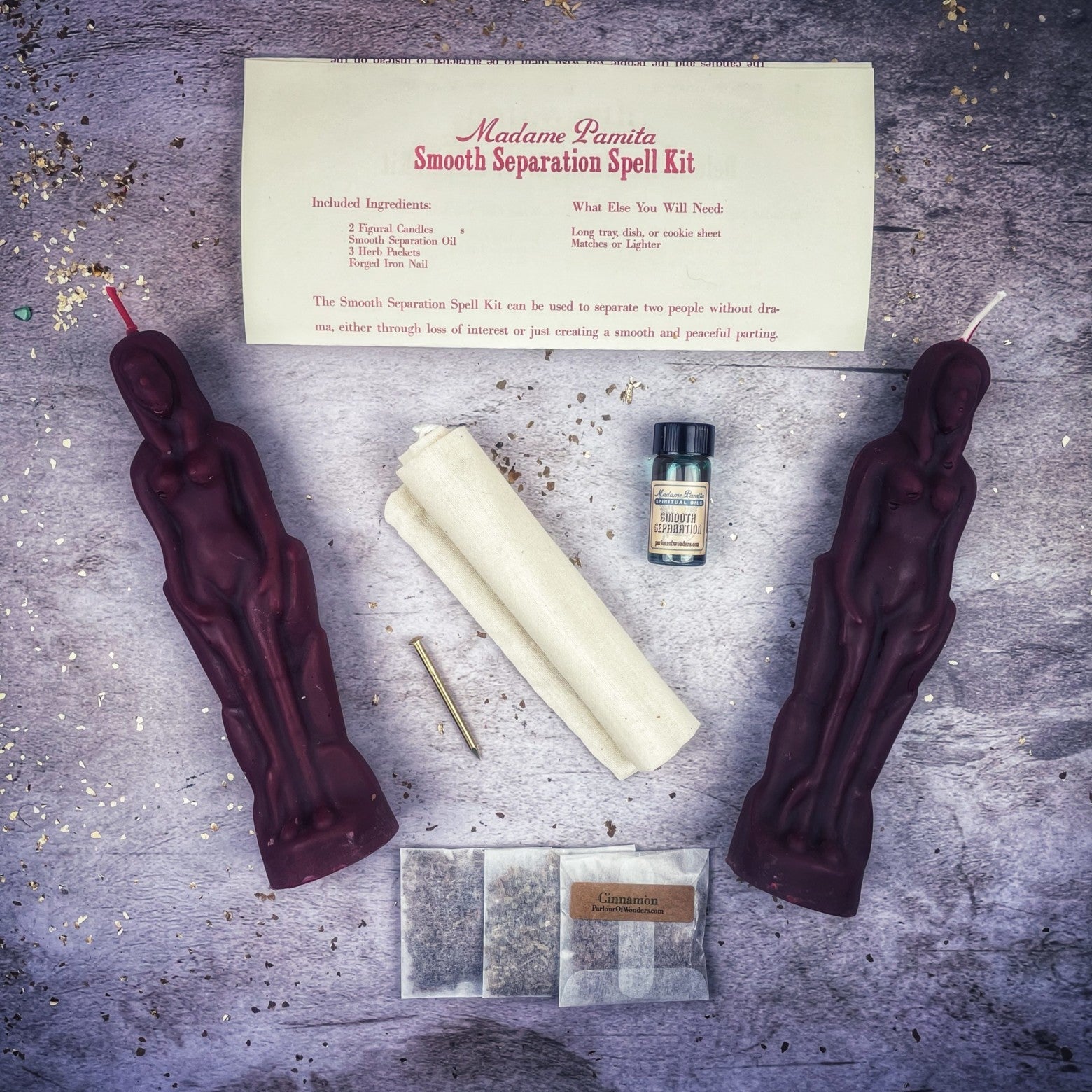 Smooth Separation Candle Spell Kit - Female/Female | Peaceful Parting | Candle Spell Kit | Wiccan Center