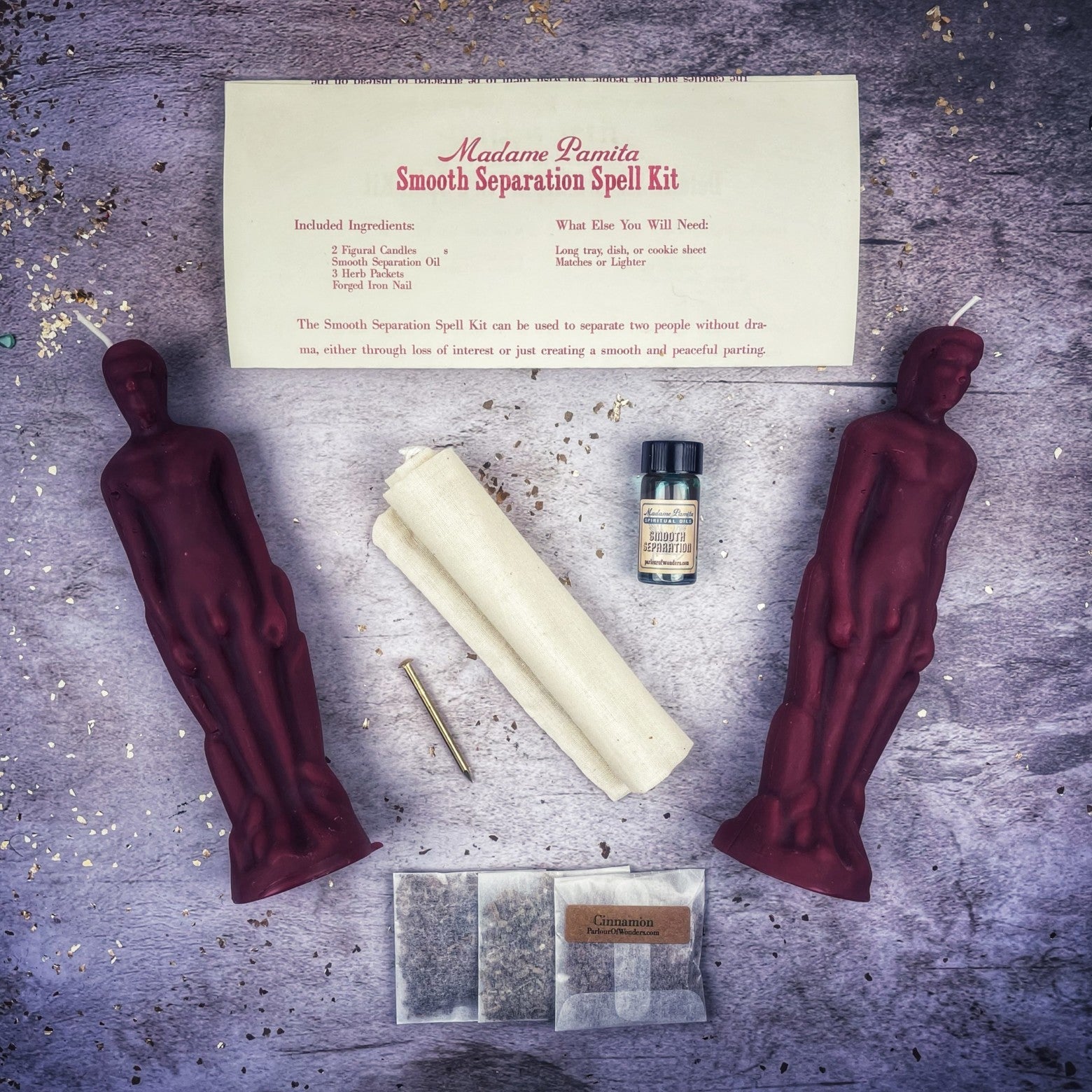 Smooth Separation Candle Spell Kit - Male/Male | Peaceful Parting | Candle Spell Kit | Wiccan Center