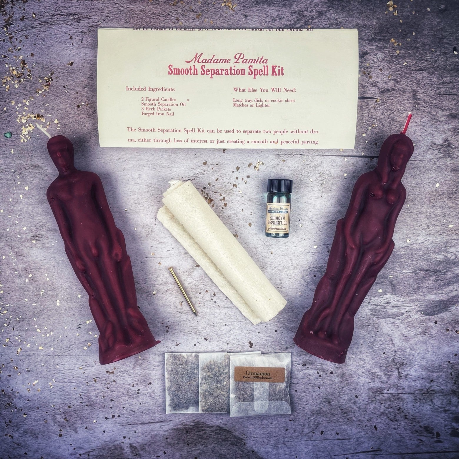 Smooth Separation Candle Spell Kit - Female/Male | Peaceful Parting | Candle Spell Kit | Wiccan Center
