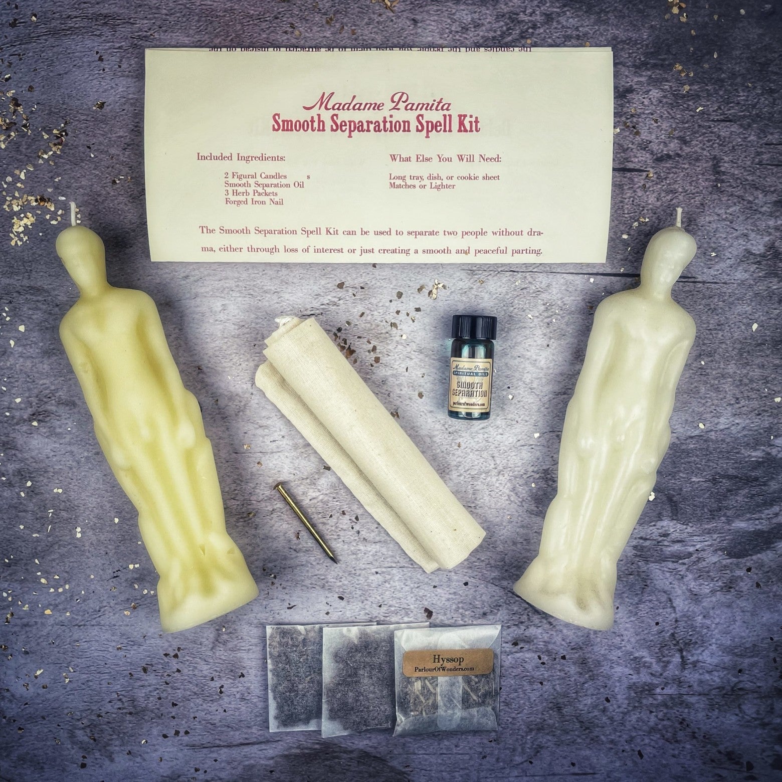 Smooth Separation Candle Spell Kit - Male/Male | Peaceful Parting | Candle Spell Kit | Wiccan Center