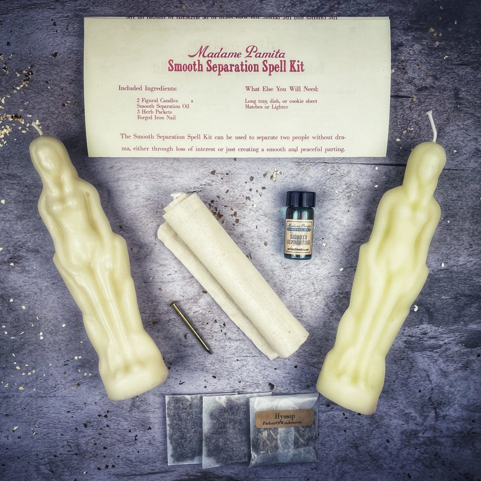 Smooth Separation Candle Spell Kit - Female/Female | Peaceful Parting | Candle Spell Kit | Wiccan Center