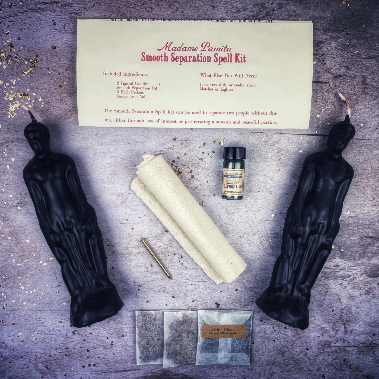 Smooth Separation Candle Spell Kit - Male/Male | Peaceful Parting | Candle Spell Kit | Wiccan Center
