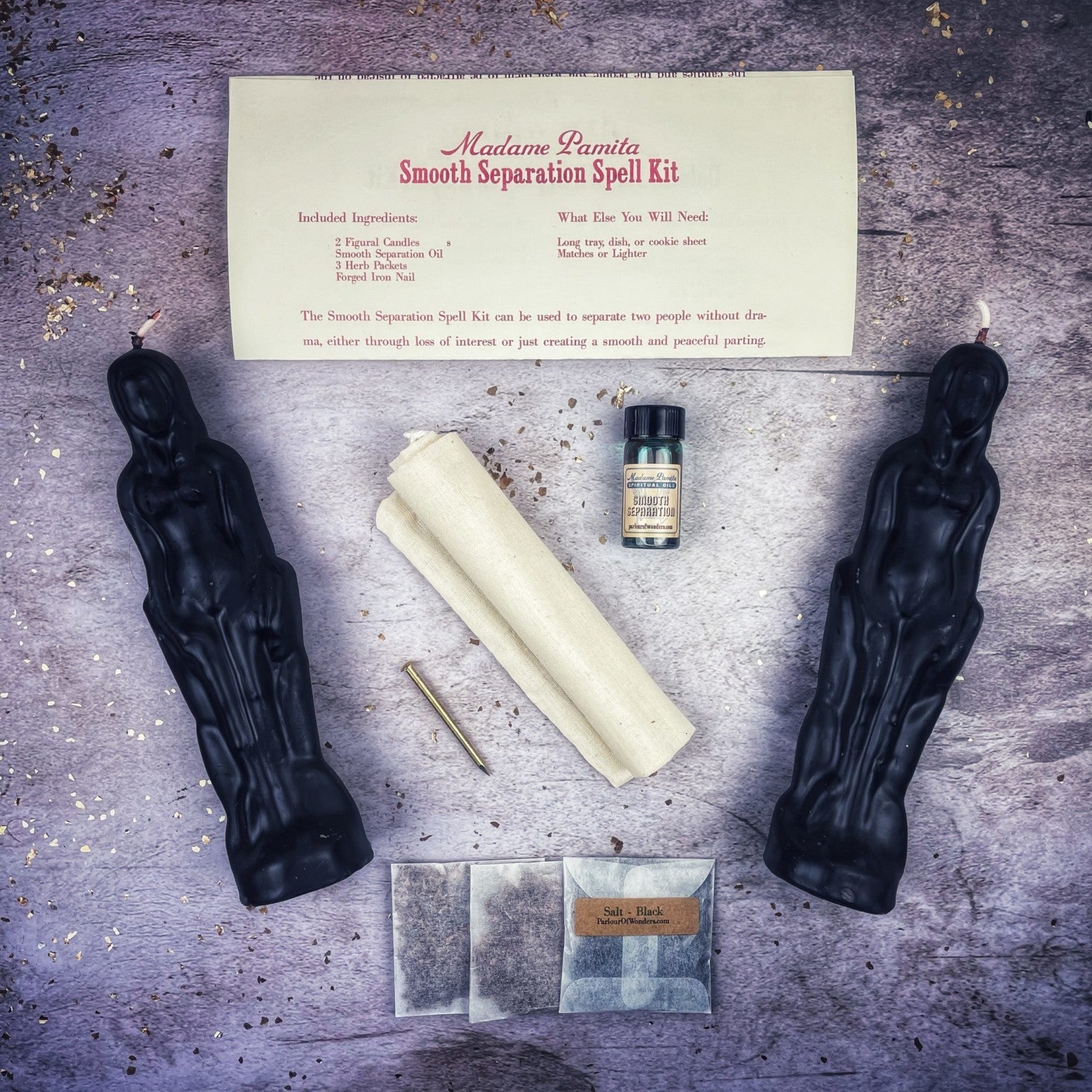 Smooth Separation Candle Spell Kit - Female/Female | Peaceful Parting | Candle Spell Kit | Wiccan Center