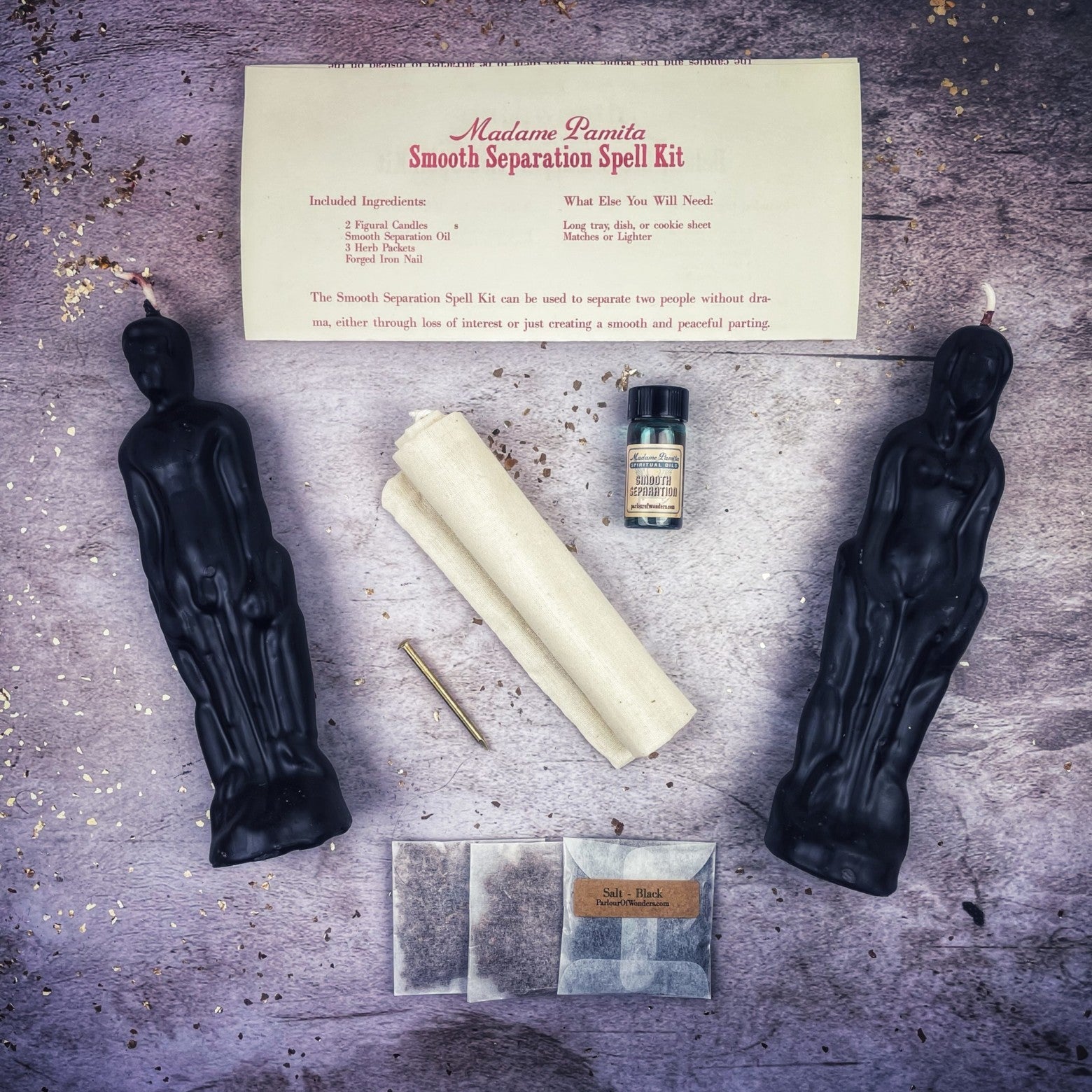 Smooth Separation Candle Spell Kit - Female/Male | Peaceful Parting | Candle Spell Kit | Wiccan Center