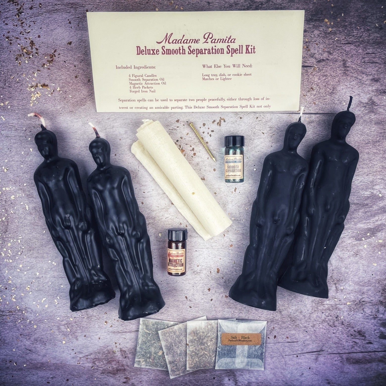Deluxe Smooth Separation Candle Spell Kit - Male/Male | Peaceful Parting & Love Direction | Candle Spell Kit | Wiccan Center