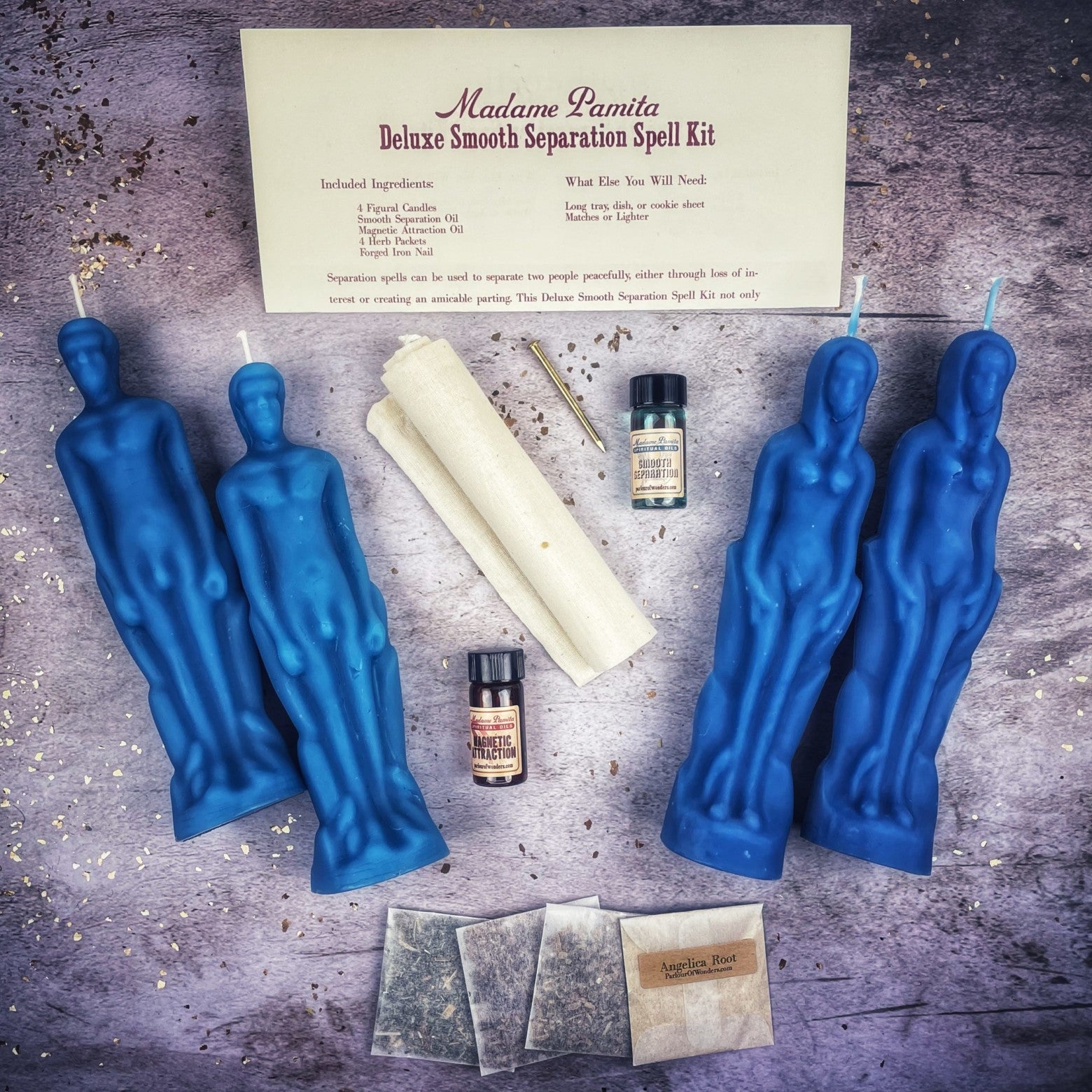 Deluxe Smooth Separation Candle Spell Kit - Female/Male | Peaceful Parting & Love Direction | Candle Spell Kit | Wiccan Center