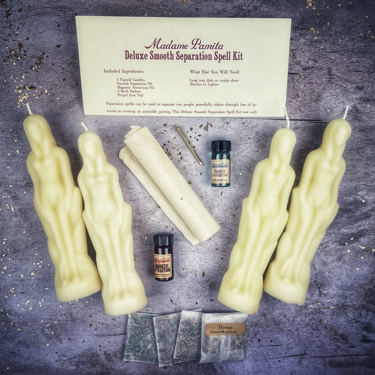 Deluxe Smooth Separation Candle Spell Kit - Female/Female | Peaceful Parting & Love Direction | Candle Spell Kit | Wiccan Center