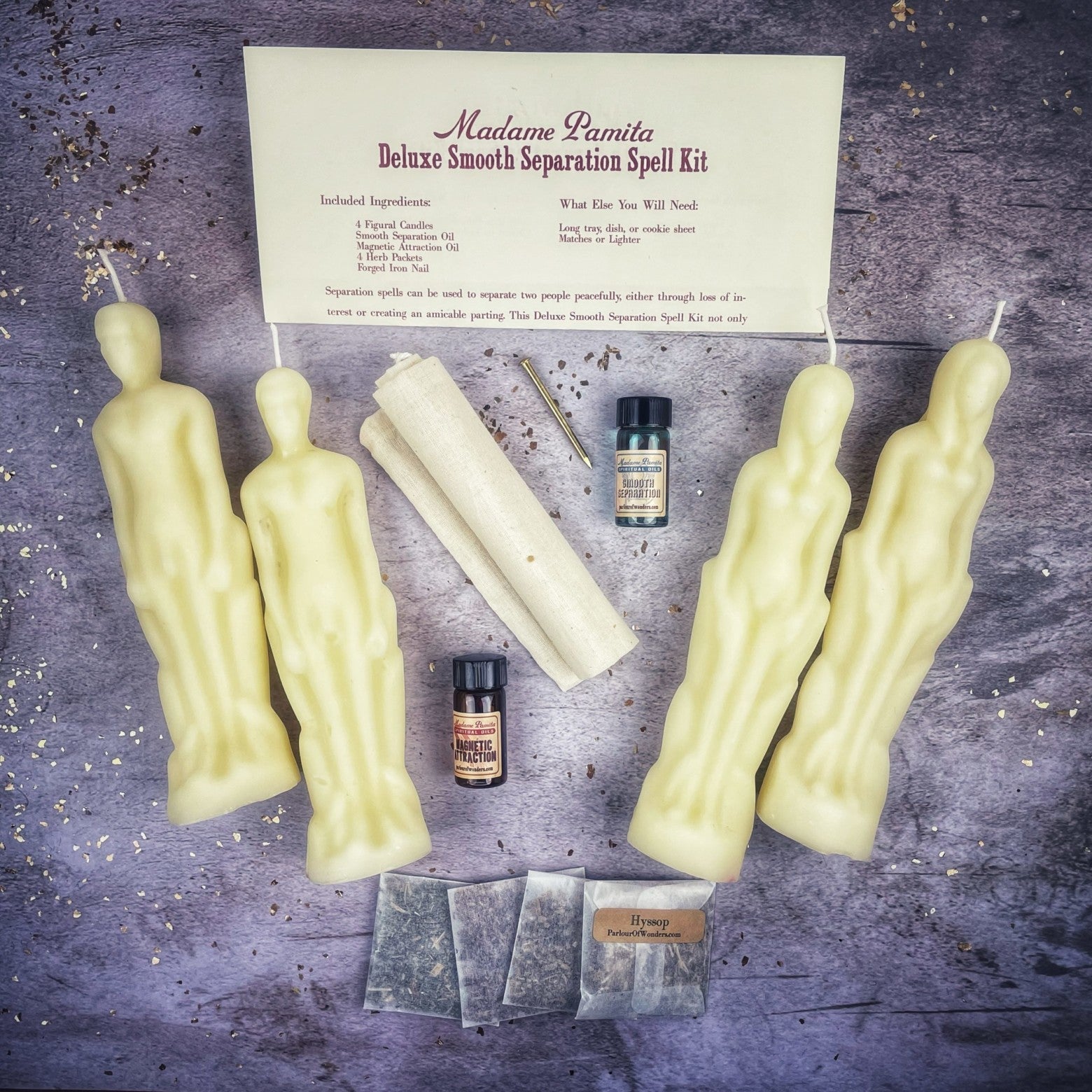 Deluxe Smooth Separation Candle Spell Kit - Female/Male | Peaceful Parting & Love Direction | Candle Spell Kit | Wiccan Center