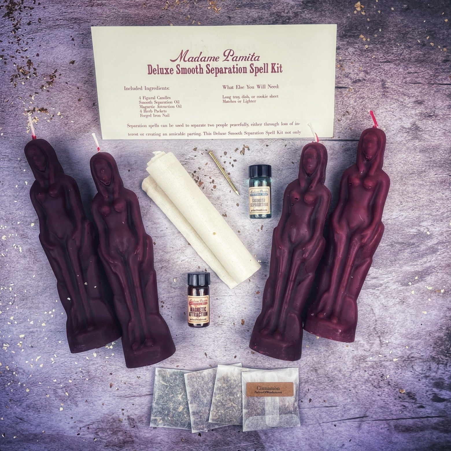 Deluxe Smooth Separation Candle Spell Kit - Female/Female | Peaceful Parting & Love Direction | Candle Spell Kit | Wiccan Center