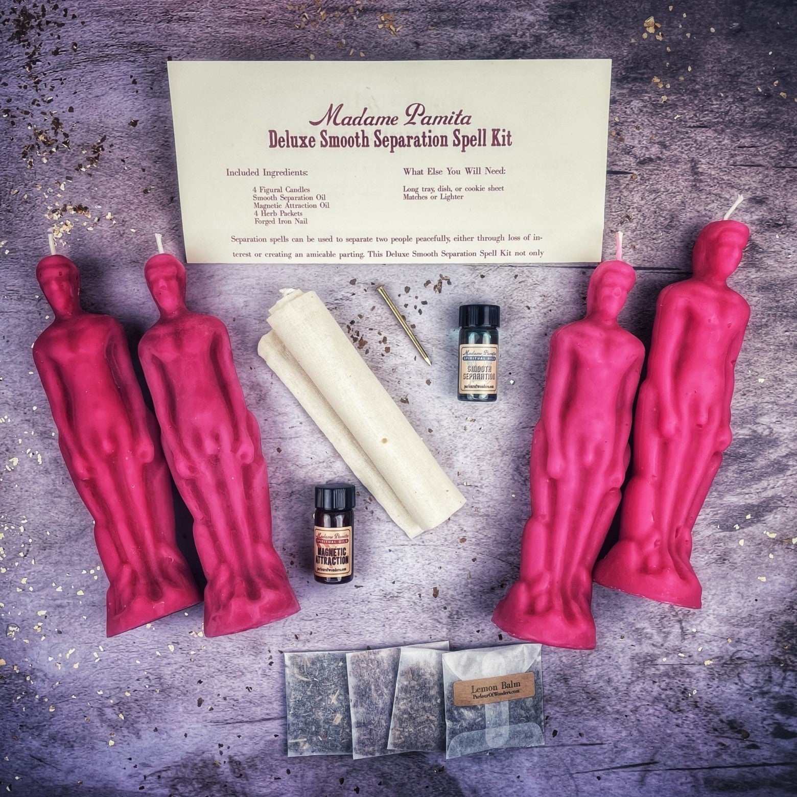 Deluxe Smooth Separation Candle Spell Kit - Male/Male | Peaceful Parting & Love Direction | Candle Spell Kit | Wiccan Center