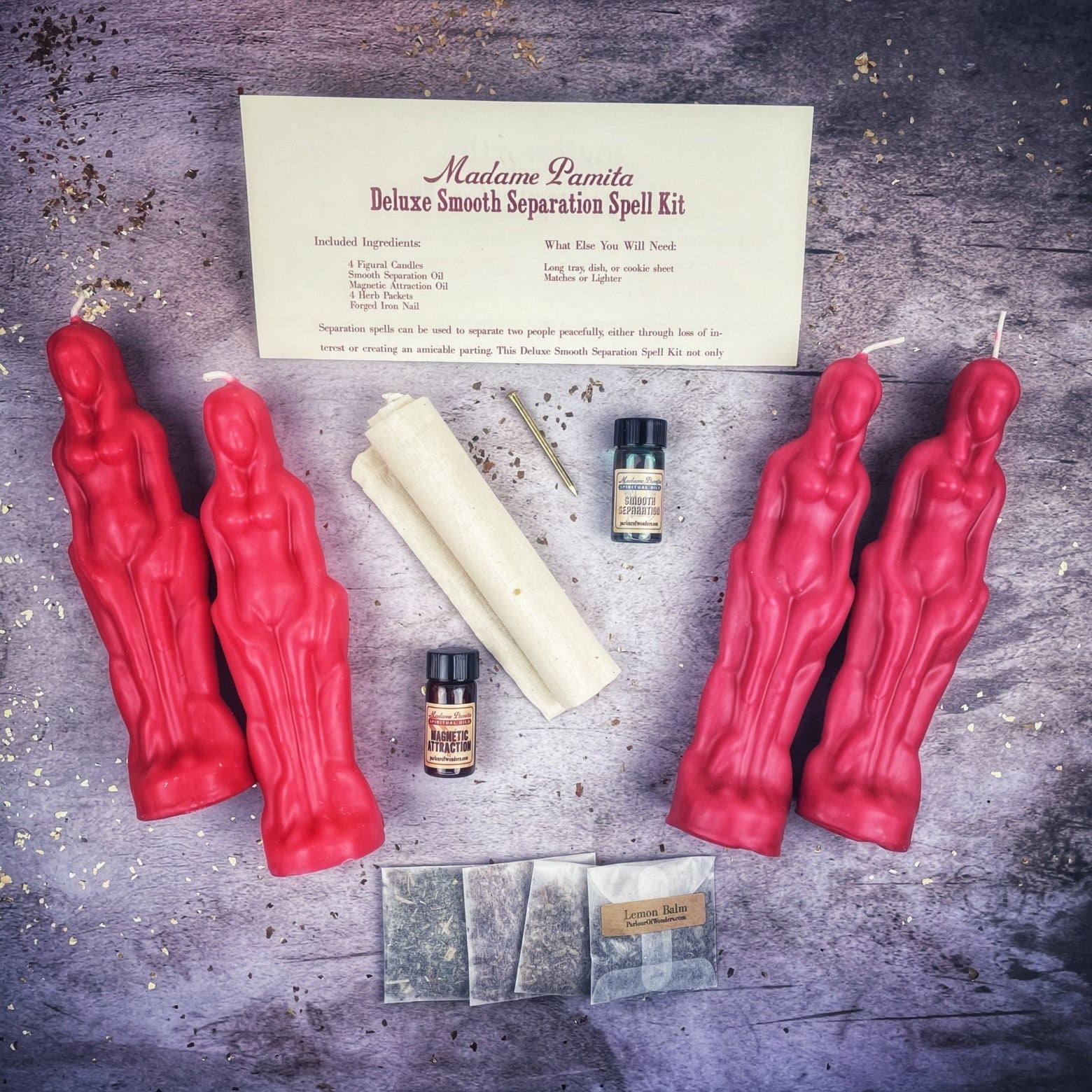 Deluxe Smooth Separation Candle Spell Kit - Female/Female | Peaceful Parting & Love Direction | Candle Spell Kit | Wiccan Center