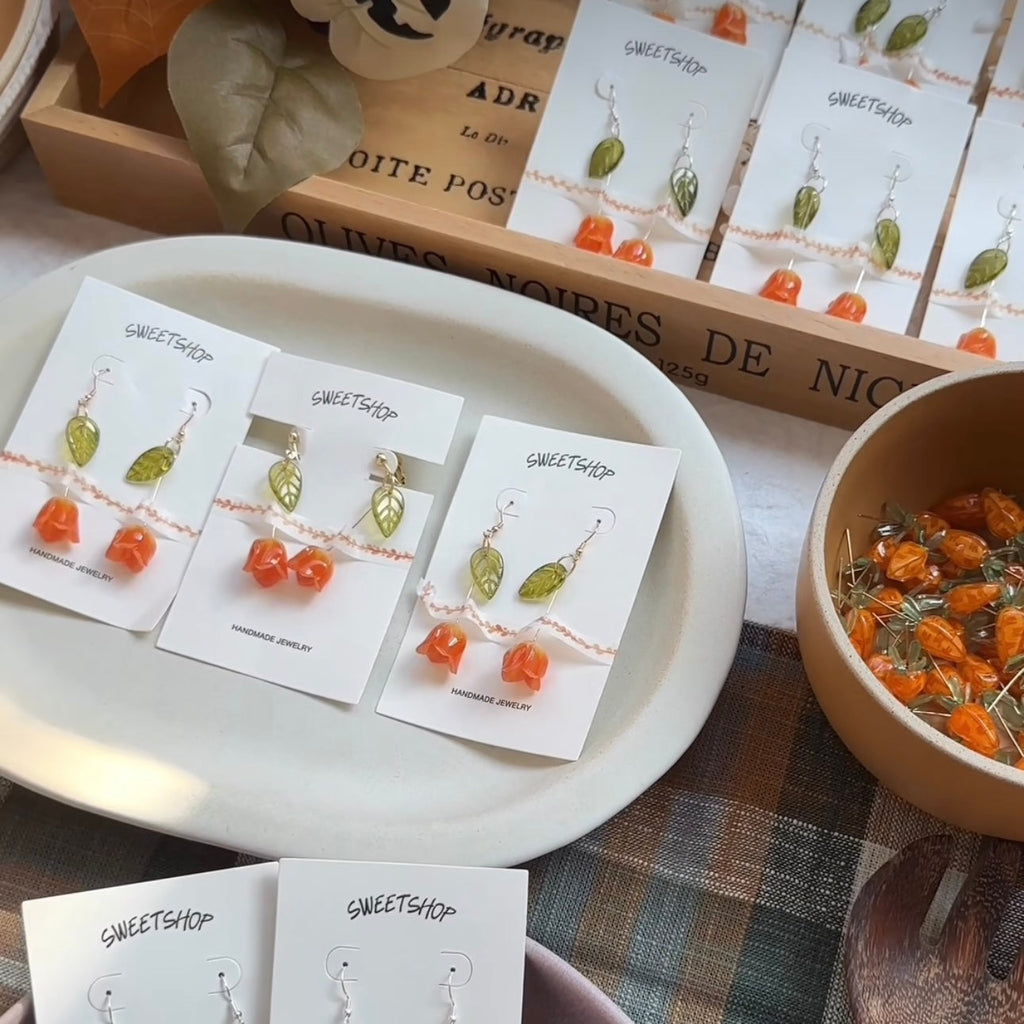 SALE - Shrink Plastic Tulip Earrings