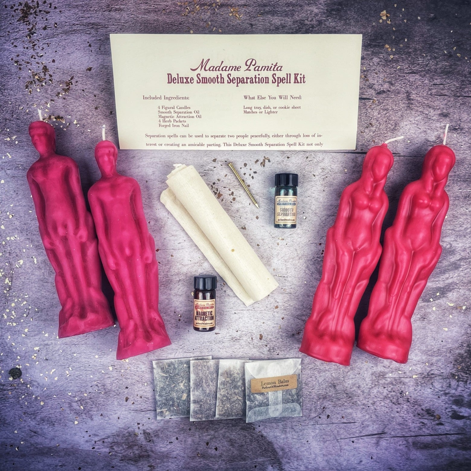 Deluxe Smooth Separation Candle Spell Kit - Female/Male | Peaceful Parting & Love Direction | Candle Spell Kit | Wiccan Center