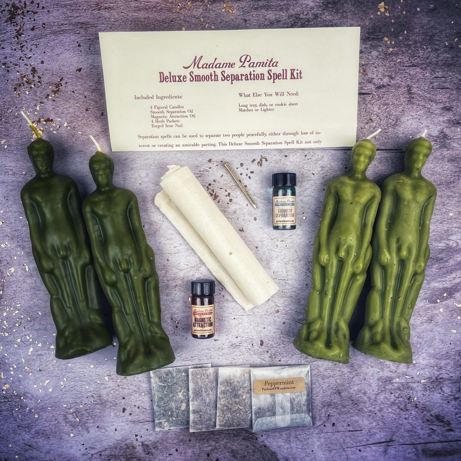 Deluxe Smooth Separation Candle Spell Kit - Male/Male | Peaceful Parting & Love Direction | Candle Spell Kit | Wiccan Center