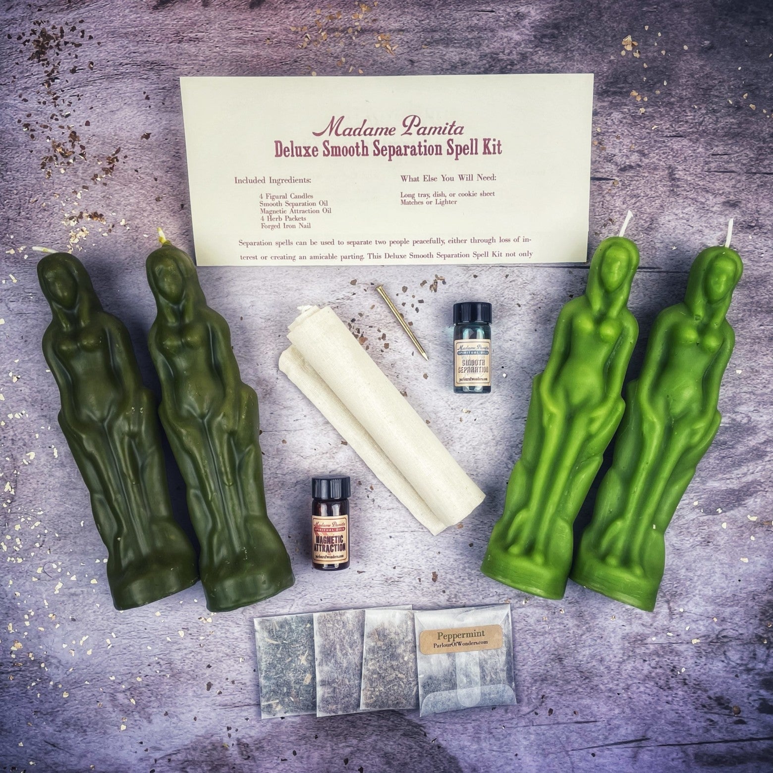 Deluxe Smooth Separation Candle Spell Kit - Female/Female | Peaceful Parting & Love Direction | Candle Spell Kit | Wiccan Center
