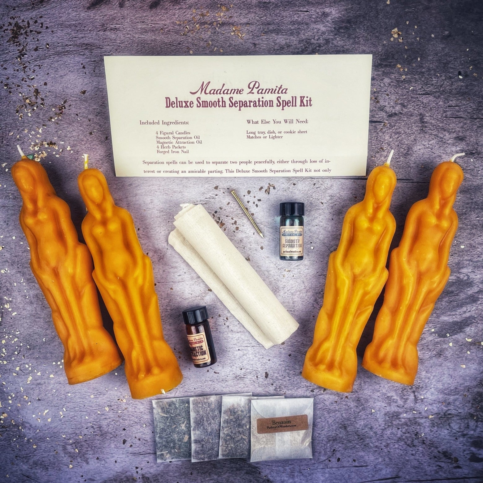 Deluxe Smooth Separation Candle Spell Kit - Female/Female | Peaceful Parting & Love Direction | Candle Spell Kit | Wiccan Center