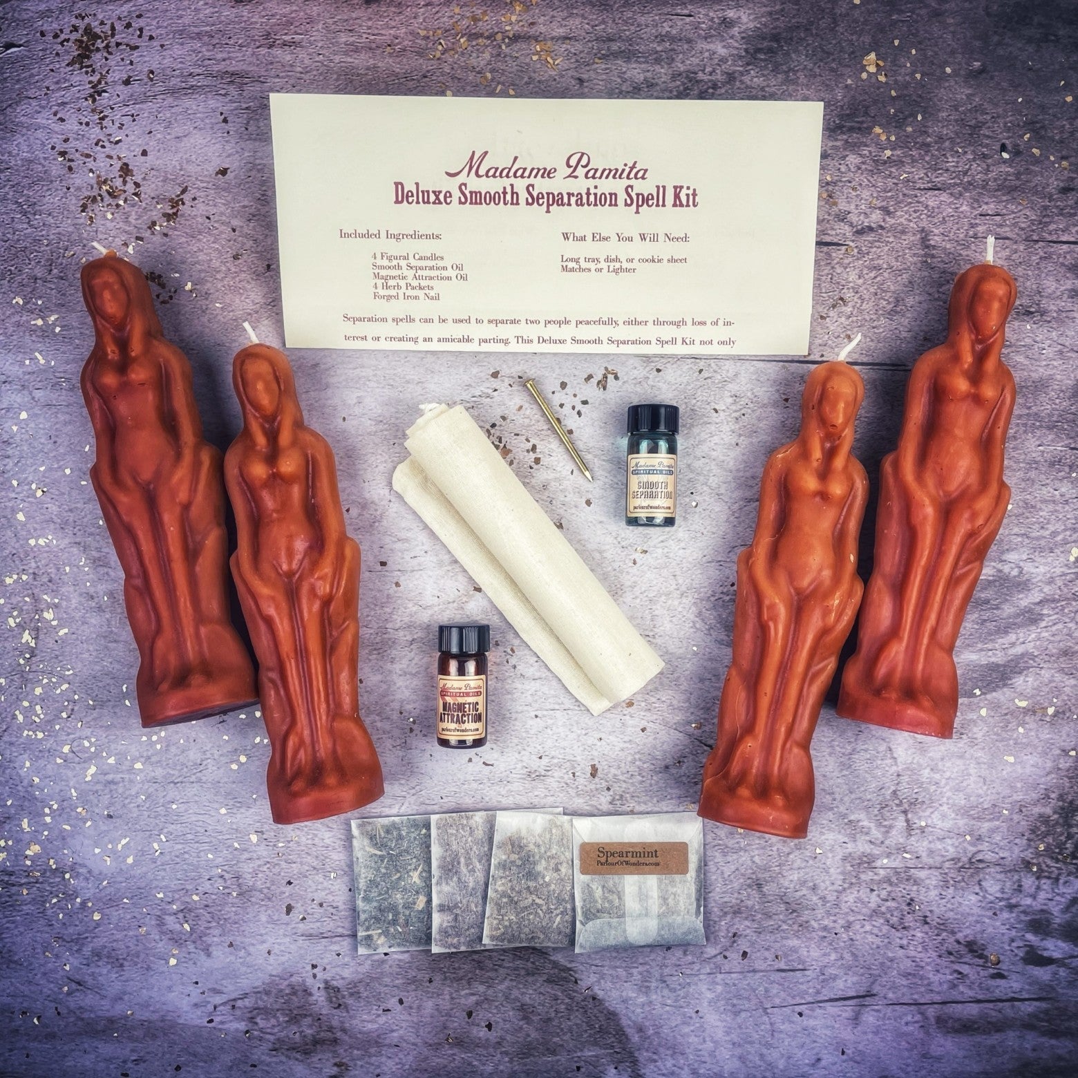 Deluxe Smooth Separation Candle Spell Kit - Female/Female | Peaceful Parting & Love Direction | Candle Spell Kit | Wiccan Center
