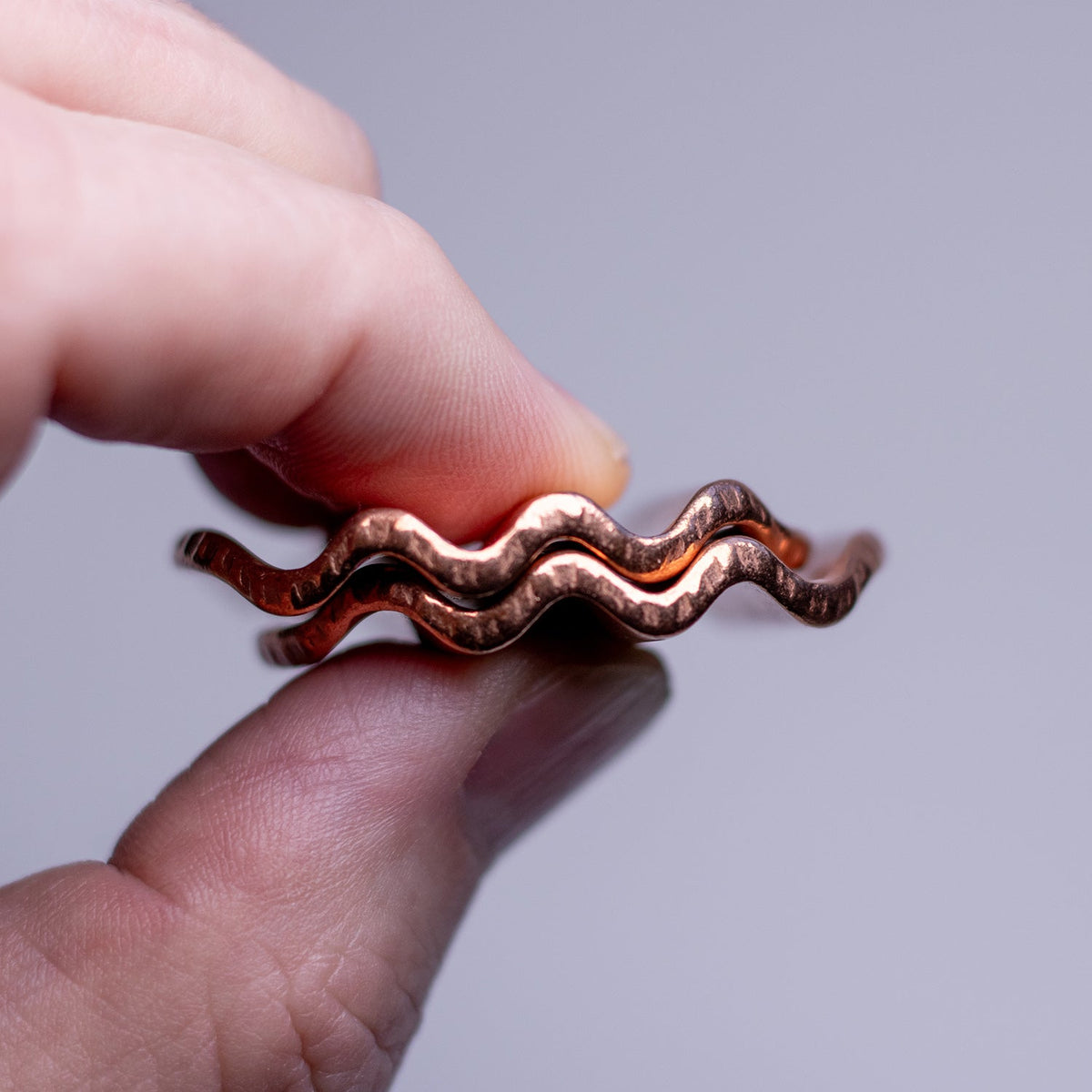 Haptic Pair of Sliding Pickle Chips Worry Coins - Raw Copper | Artwork | Wiccan Center