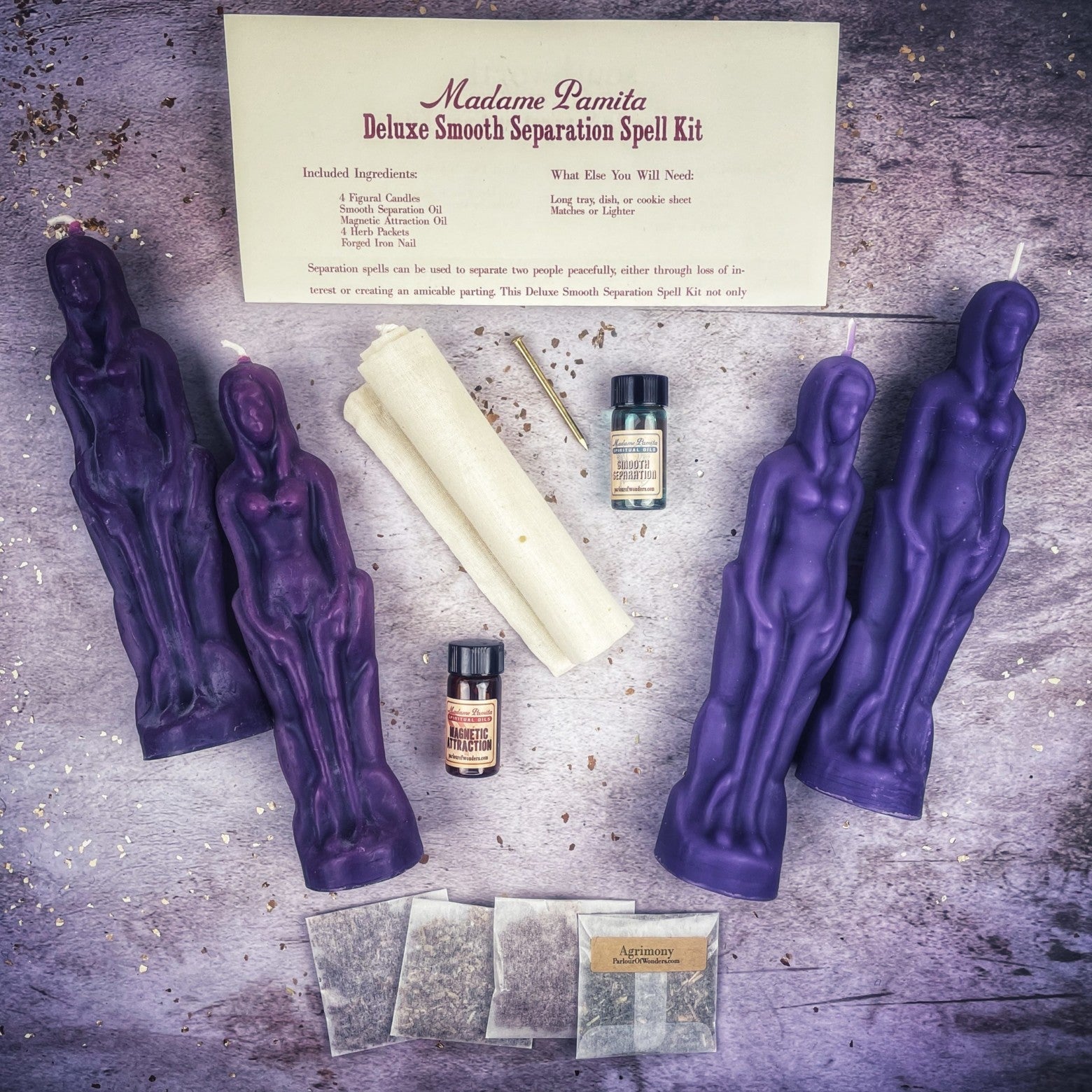 Deluxe Smooth Separation Candle Spell Kit - Female/Female | Peaceful Parting & Love Direction | Candle Spell Kit | Wiccan Center