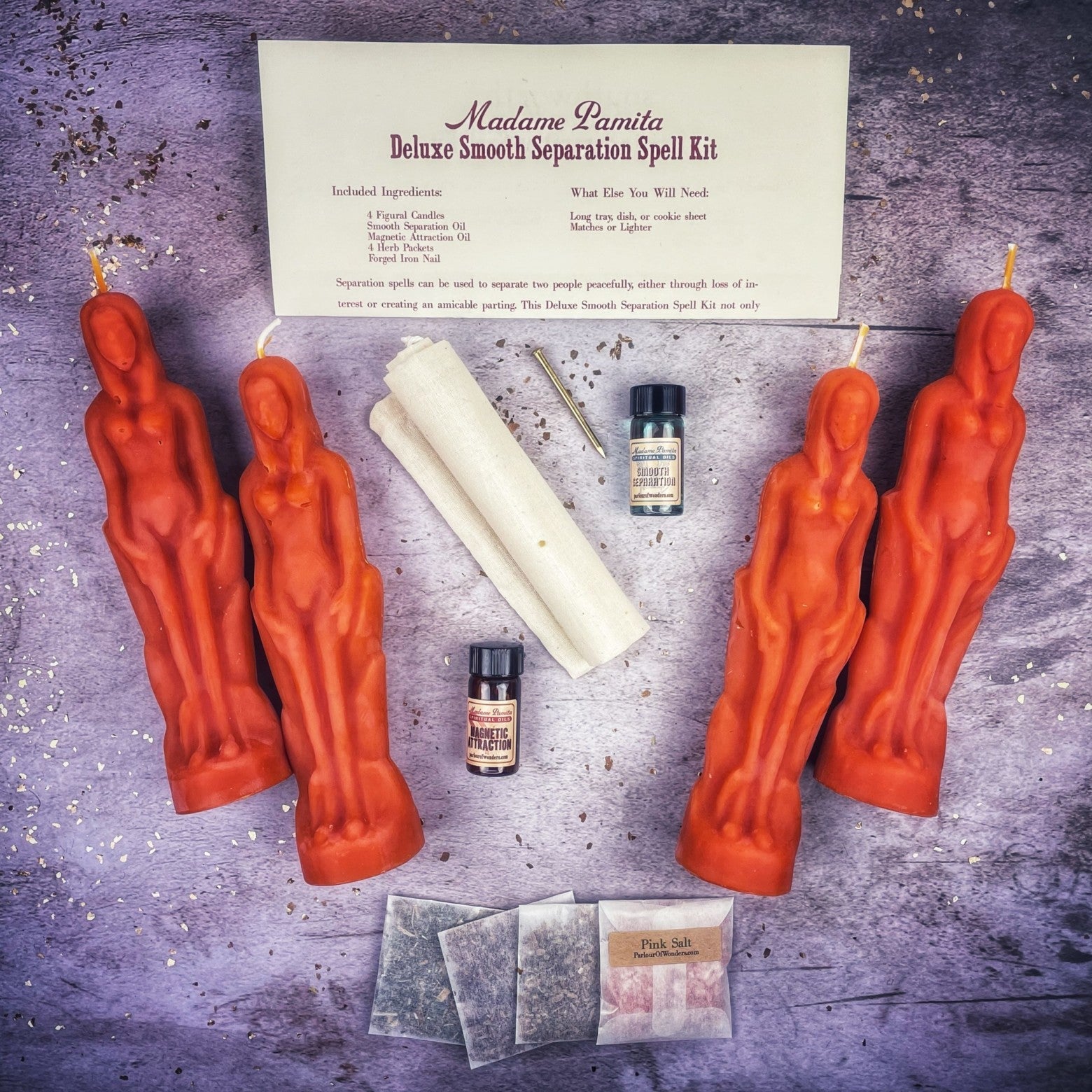 Deluxe Smooth Separation Candle Spell Kit - Female/Female | Peaceful Parting & Love Direction | Candle Spell Kit | Wiccan Center