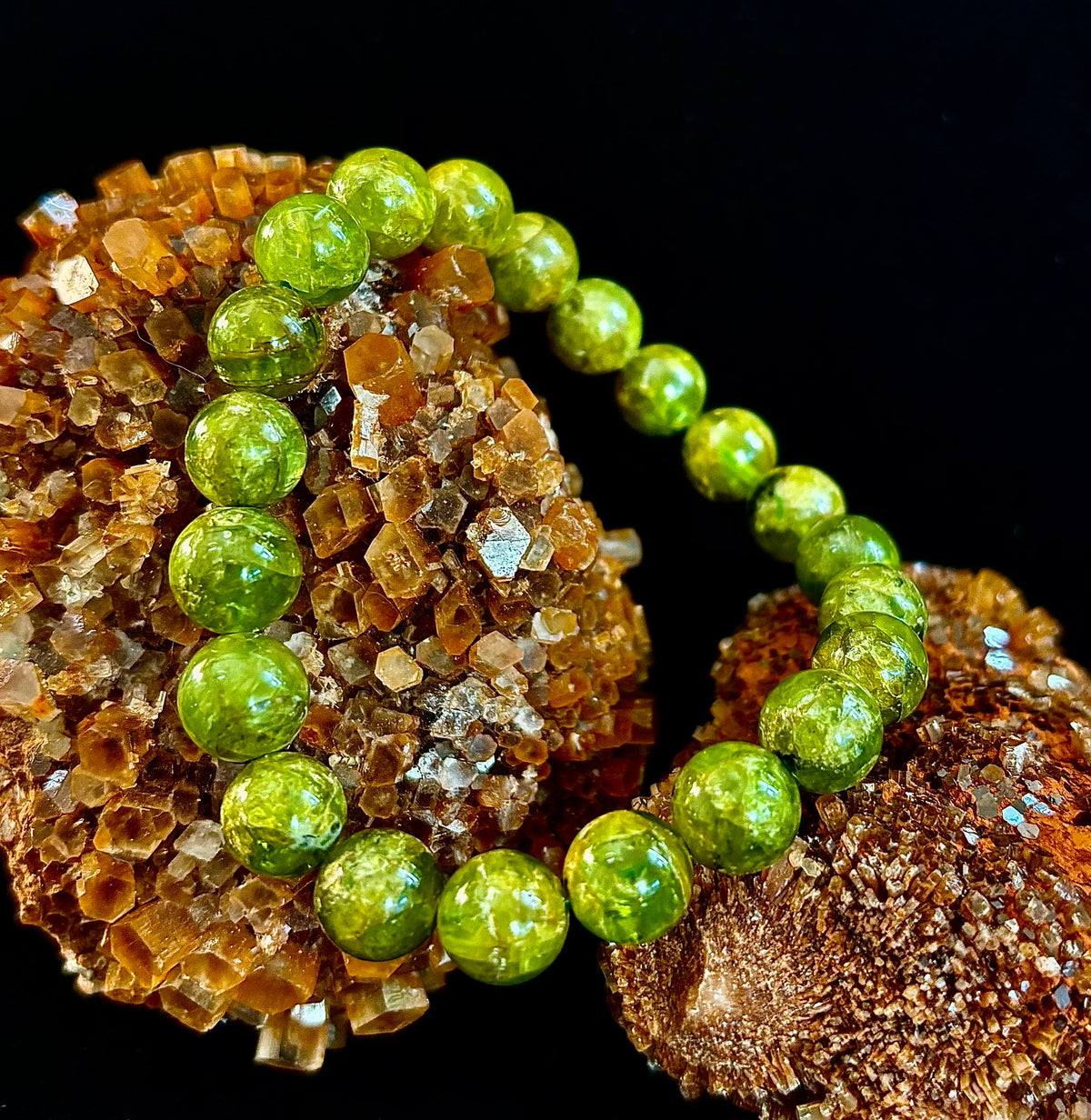 Radiant Light: AAA Grade Natural Peridot 8-9mm Crystal Stretch Bracelet | | Wiccan Center