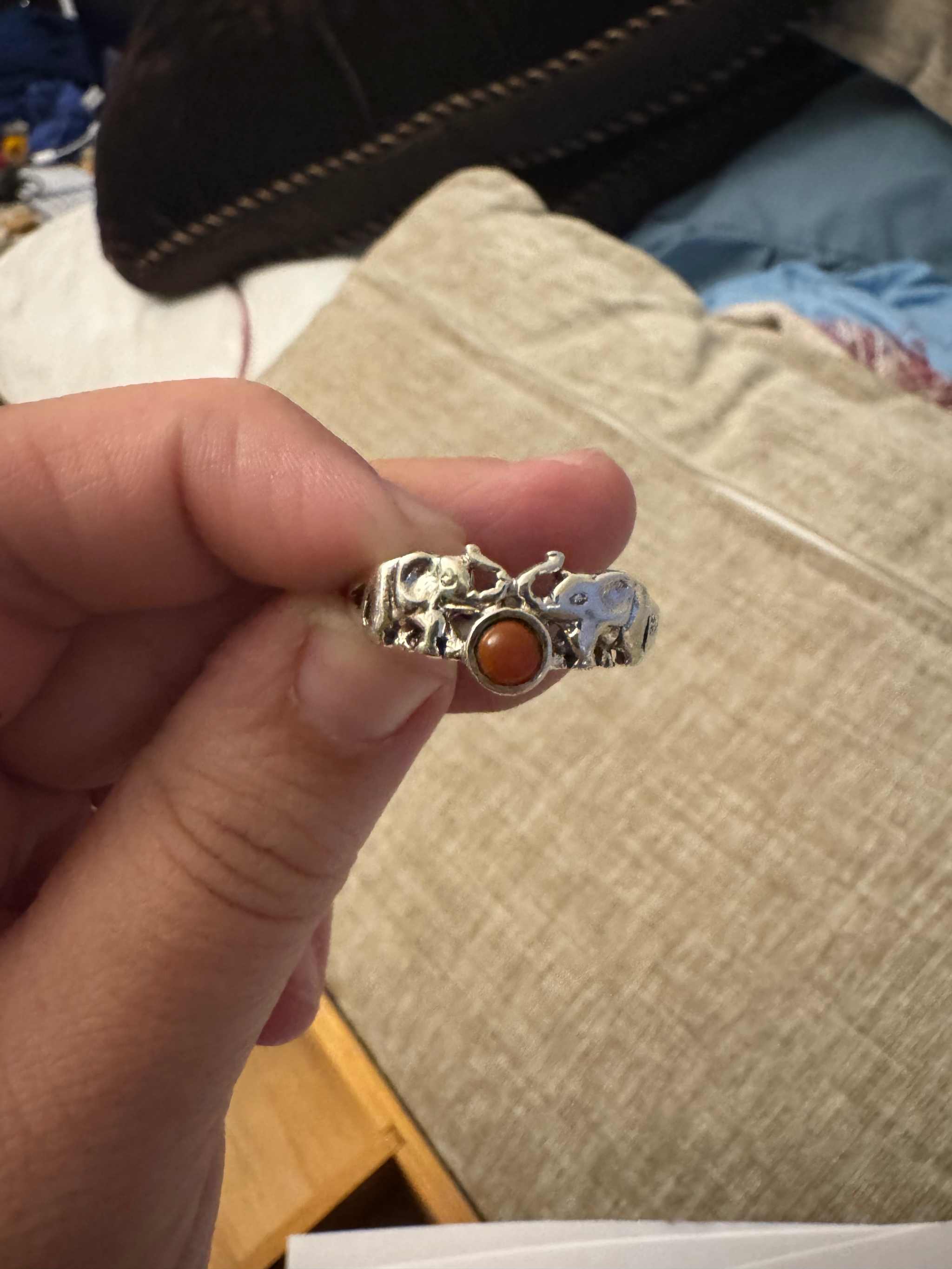 Carnelian Elephant Ring – Sterling Silver – Size 12 – Vitality & Courage | Rings | Wiccan Center